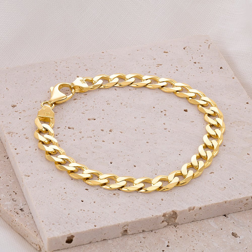 9ct Yellow Gold Curb Chain Bracelet