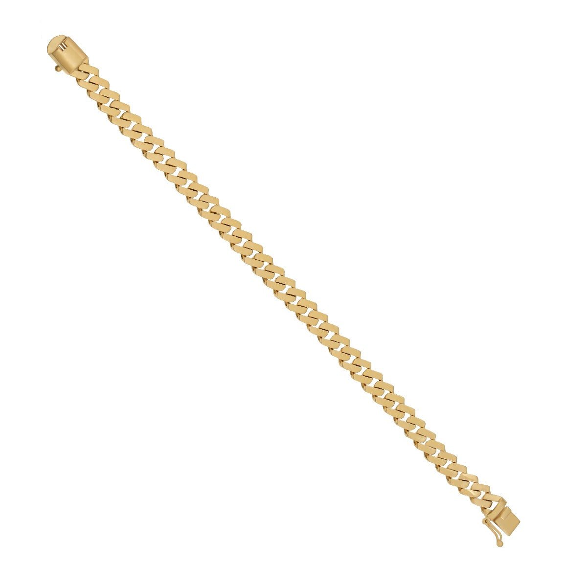 9ct Yellow Gold Square Curb Chain Bracelet