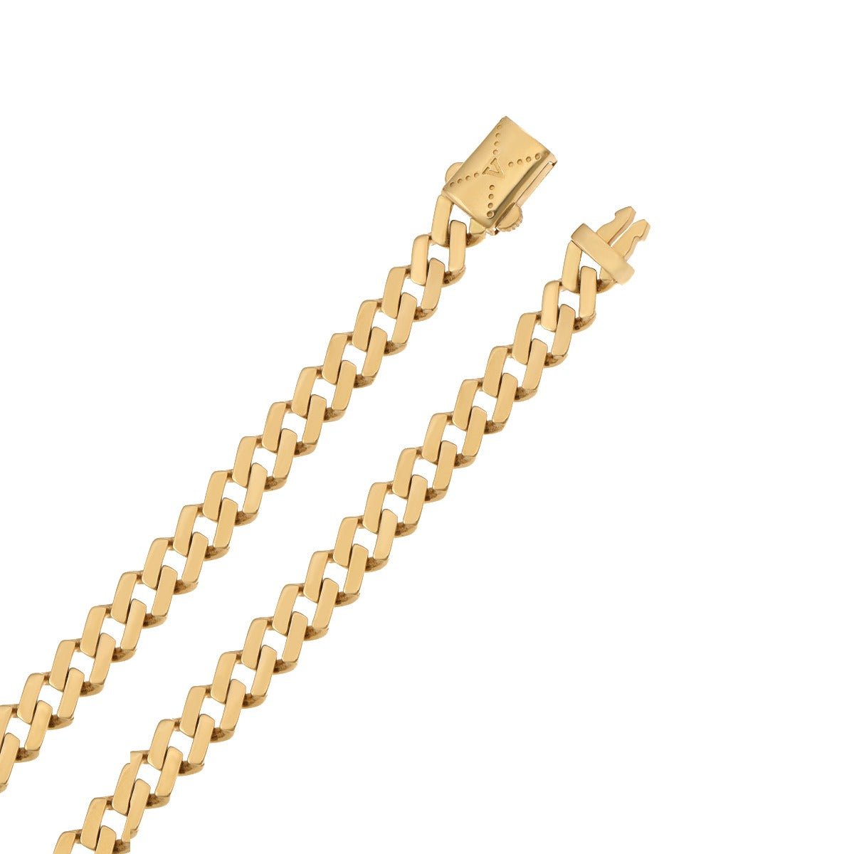 9ct Yellow Gold Square Curb Chain Bracelet