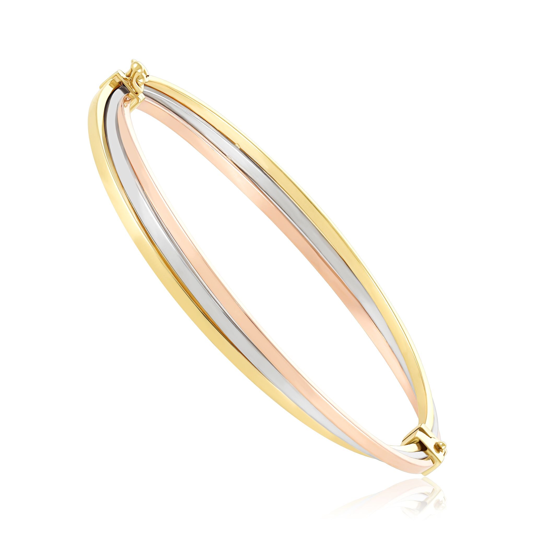 9ct Gold Tri Colour Bangle