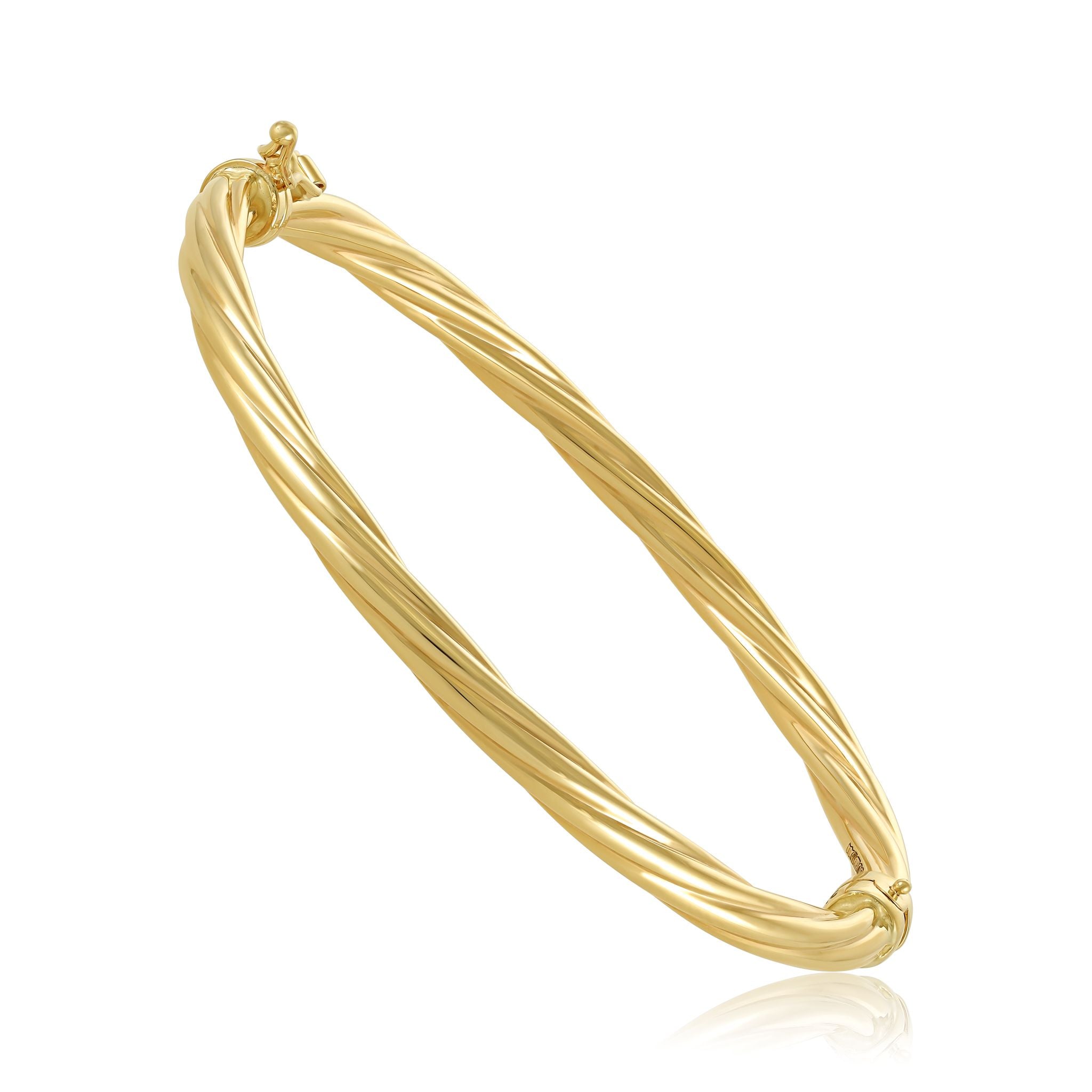 9ct Yellow Gold Twist Detail Bangle