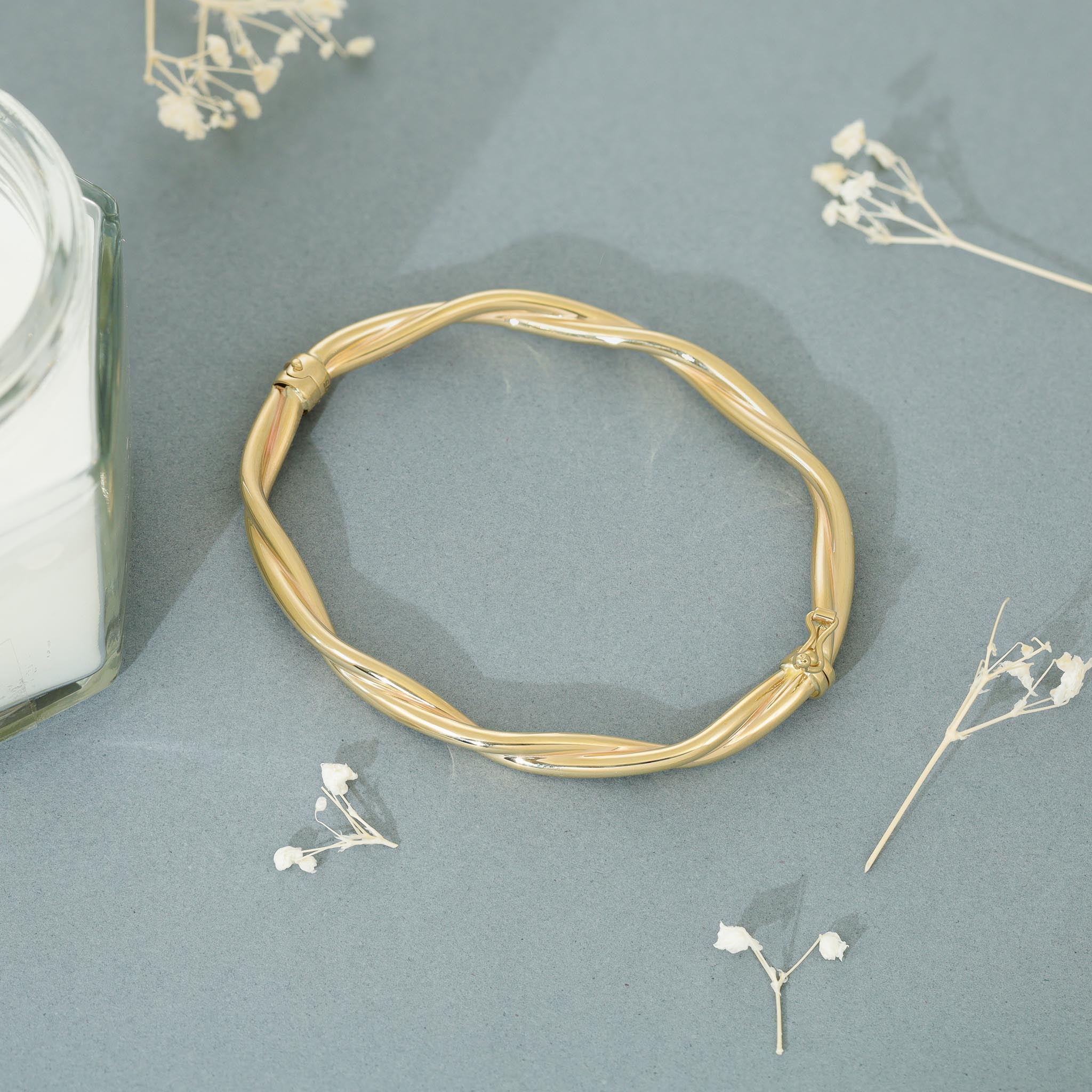 9ct Yellow Gold Twisted Bangle