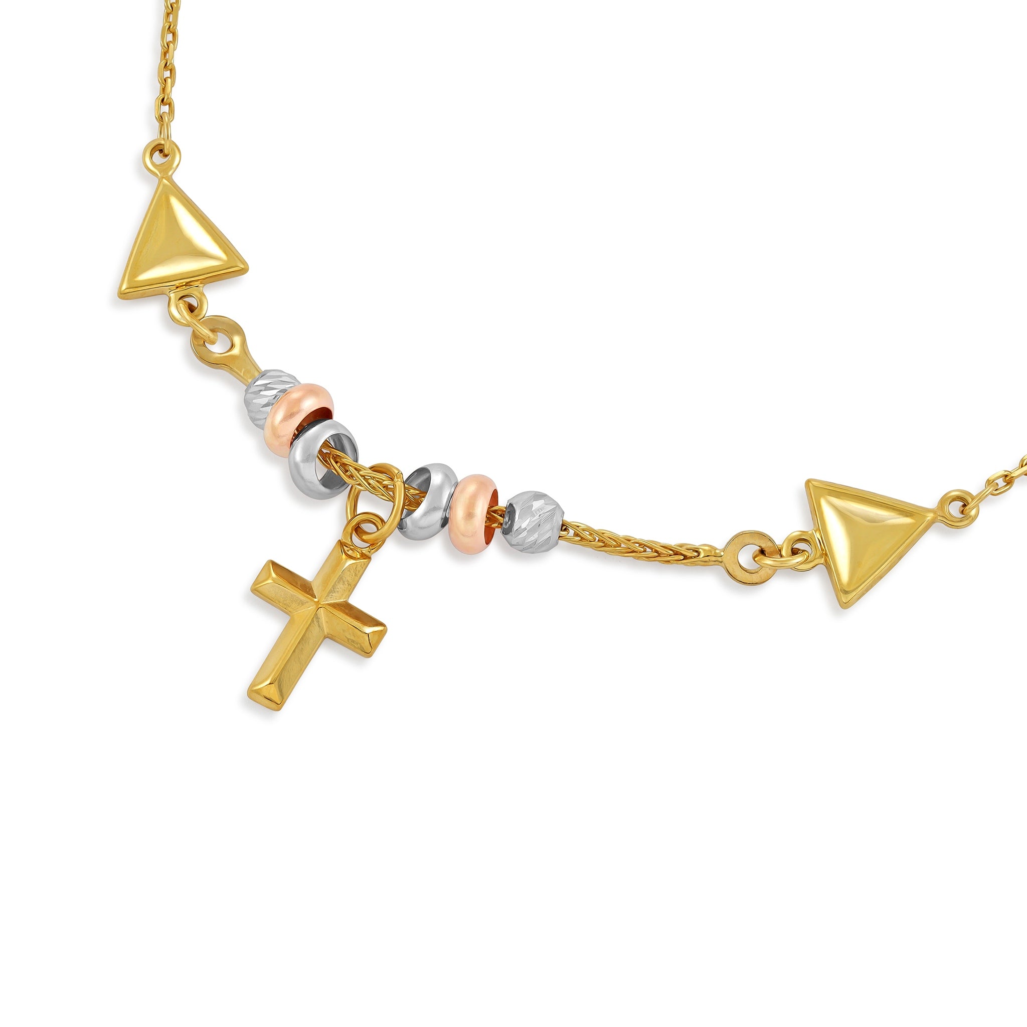 9ct Yellow Gold Cross Charm Bracelet