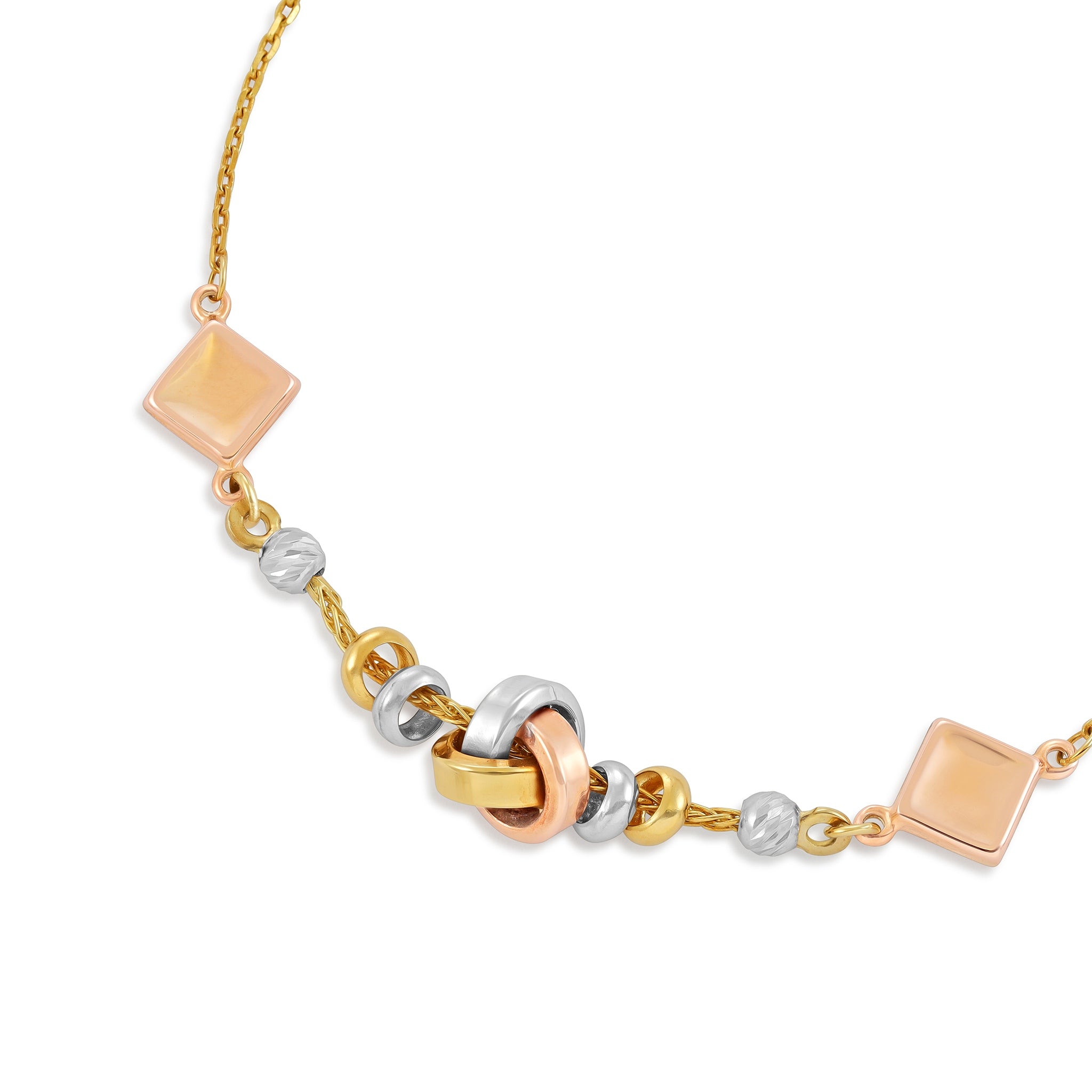 9ct Yellow Gold Mixed Colour Unique Bracelet