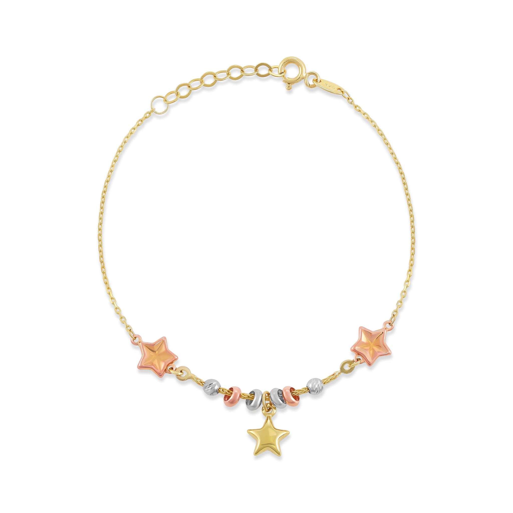 9ct Yellow Gold Star Design Bracelet