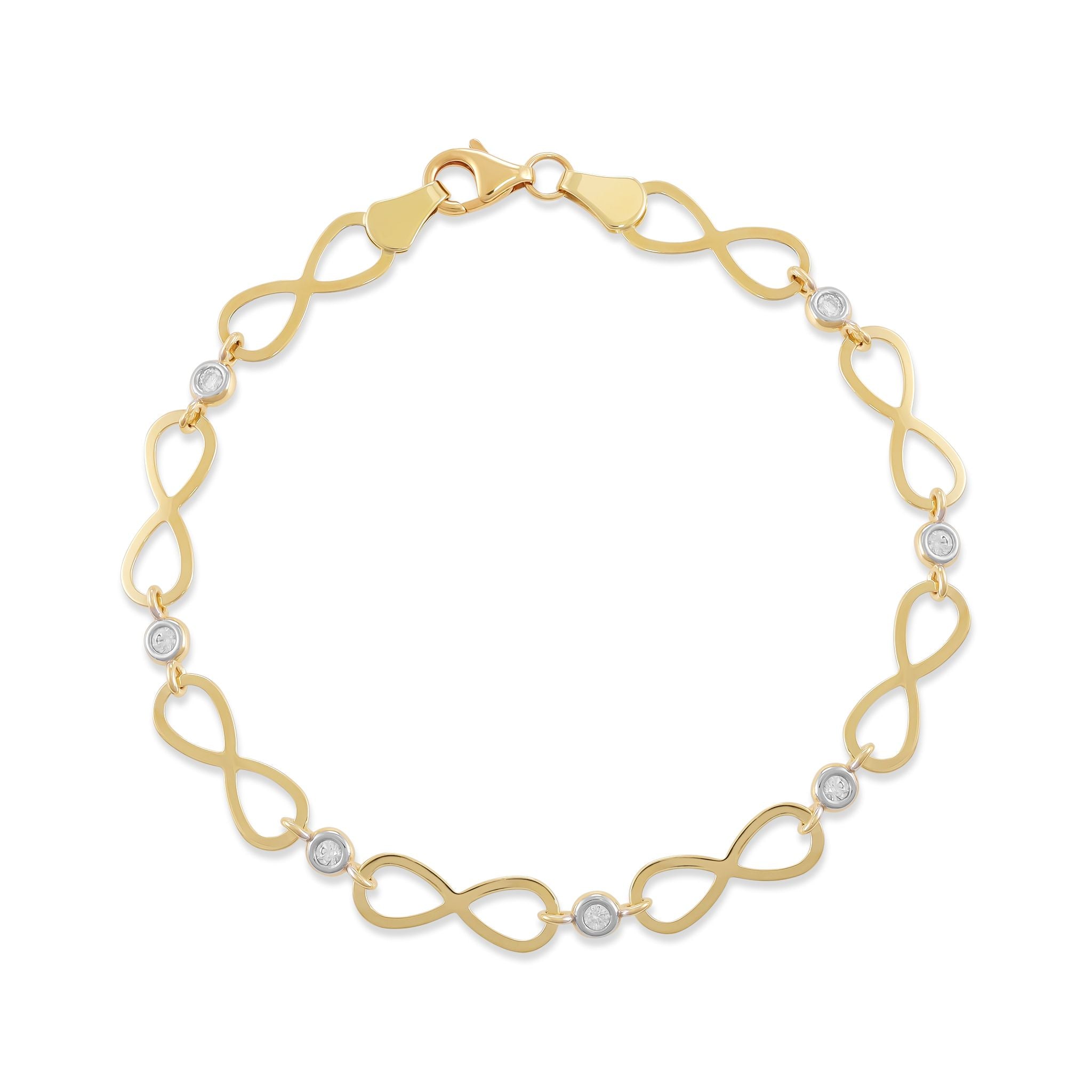 9ct Yellow Gold Infinity Cut Bracelet