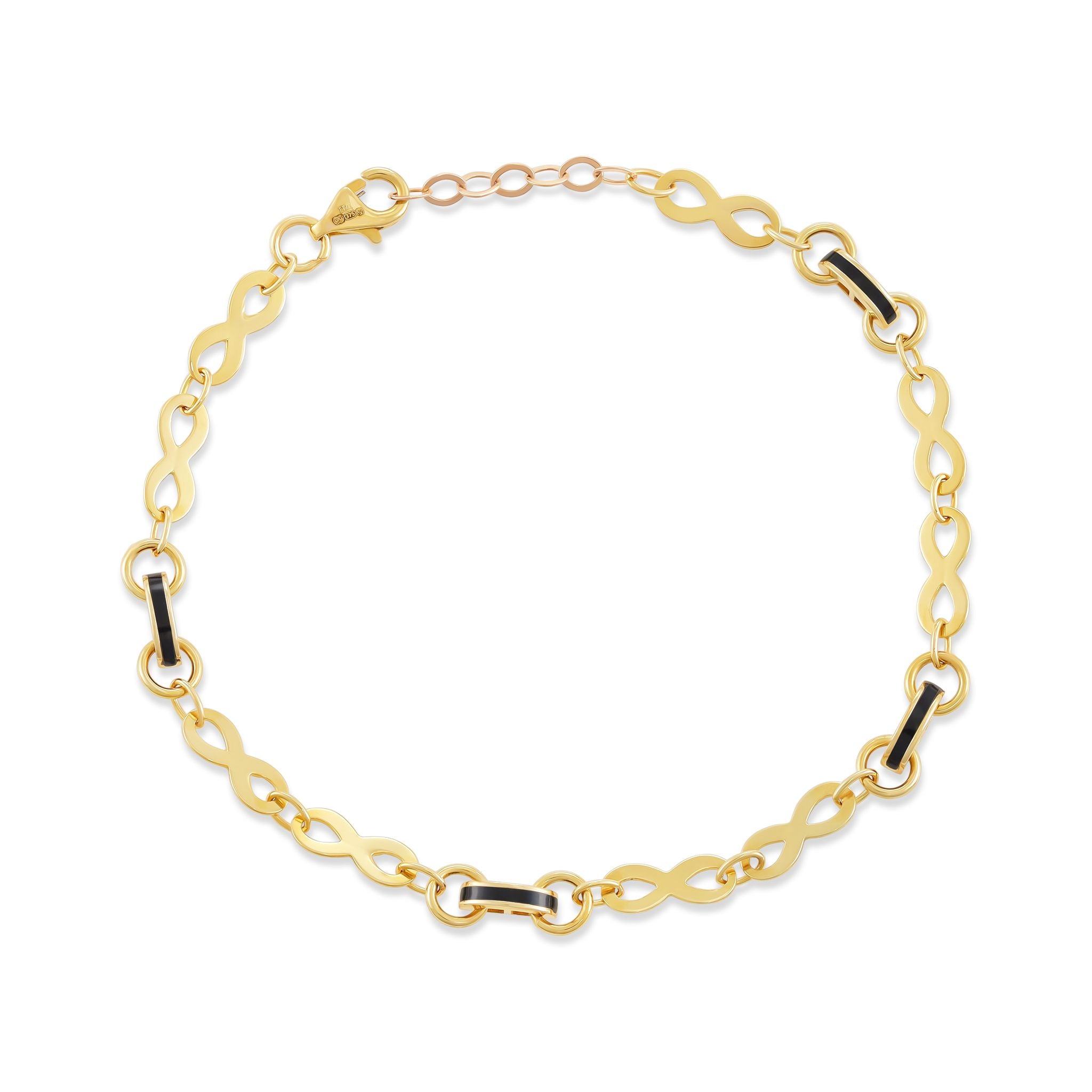 9ct Yellow Gold Infinity Sign Bracelet