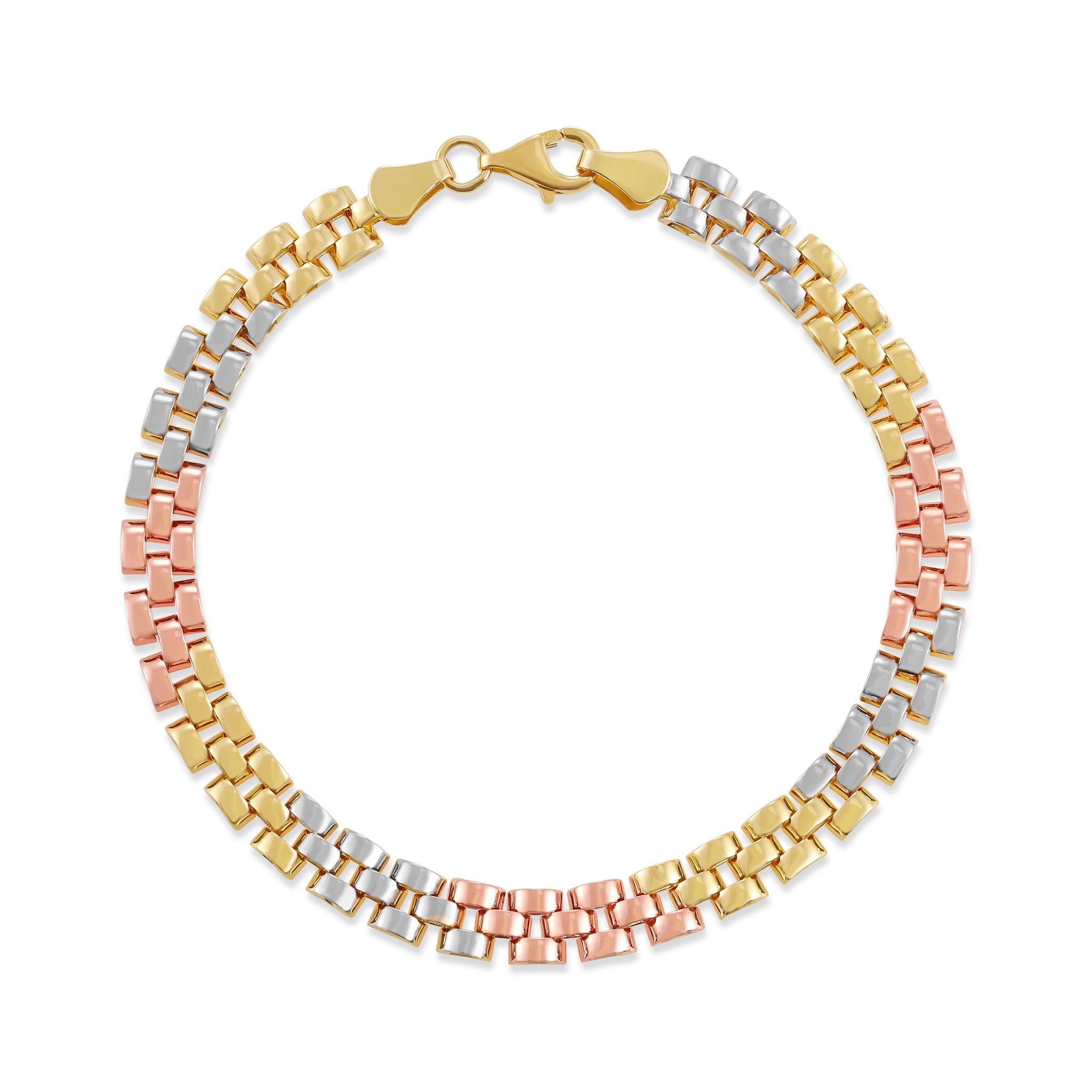 9ct Tri Colour Gold Fancy Bracelet
