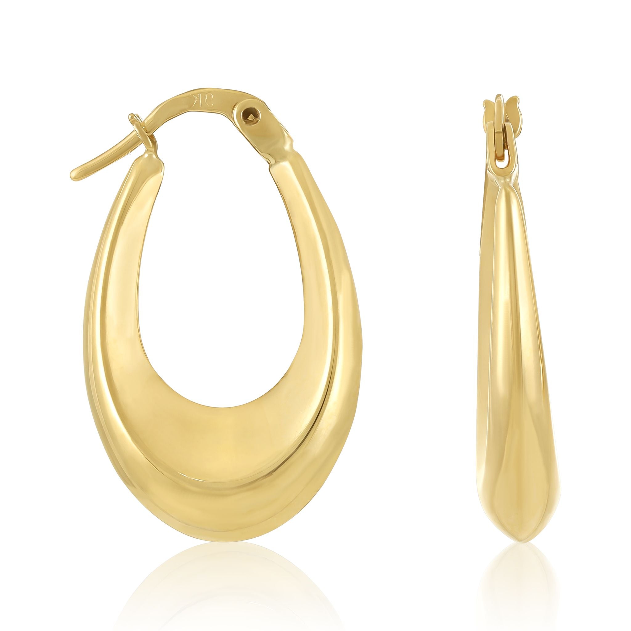 9ct Yellow Gold Elegant Creole Hoop Earrings