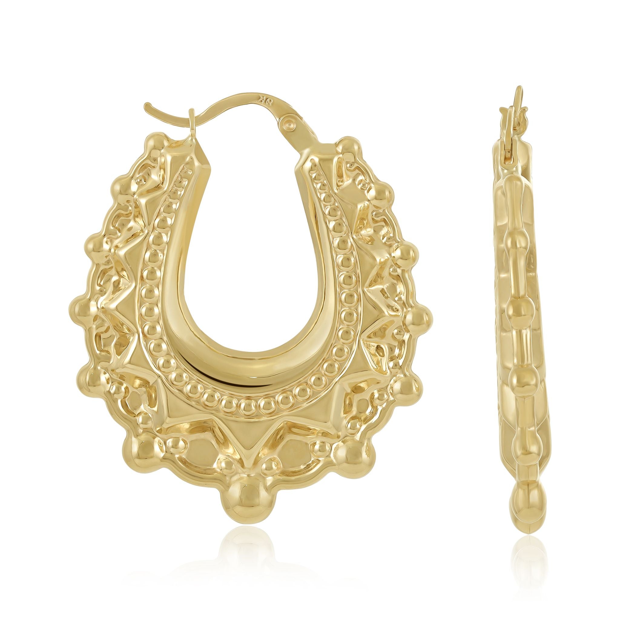 9ct Yellow Gold Creole Hoop Earrings