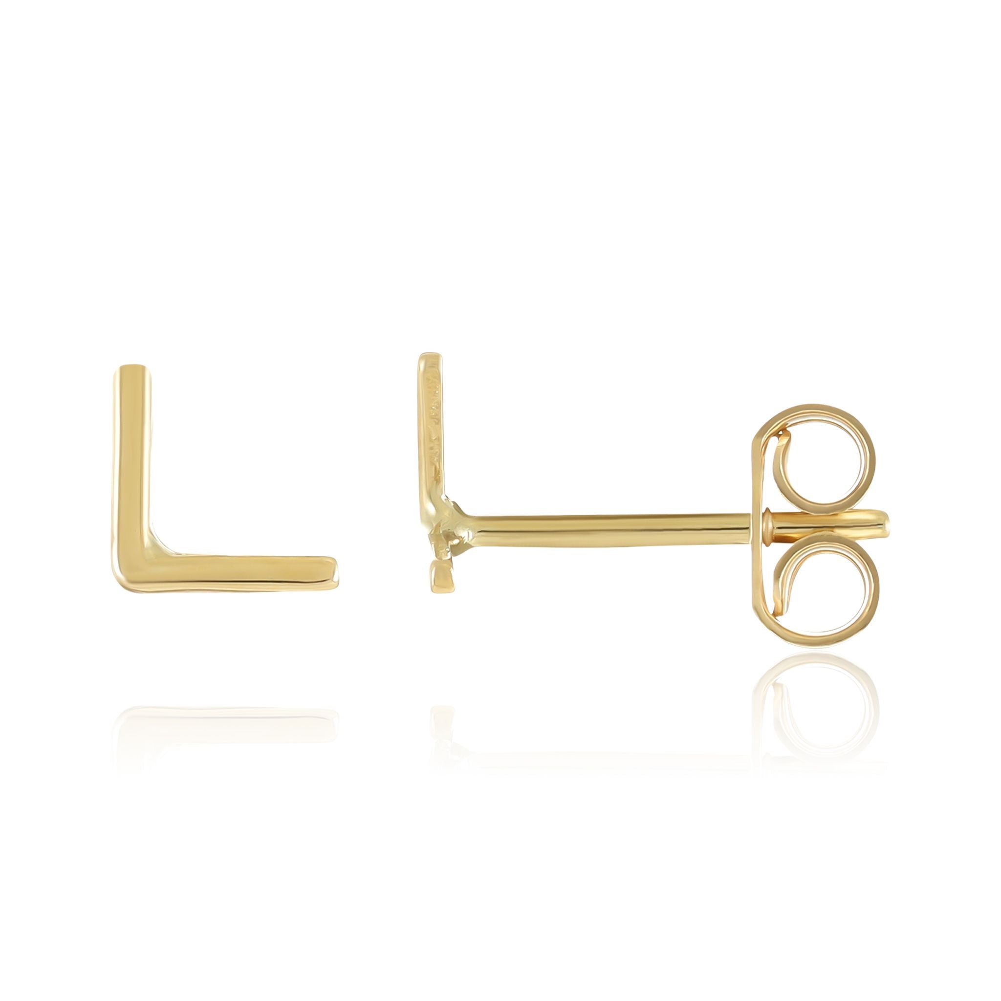 9ct Yellow Gold Studs Letter V