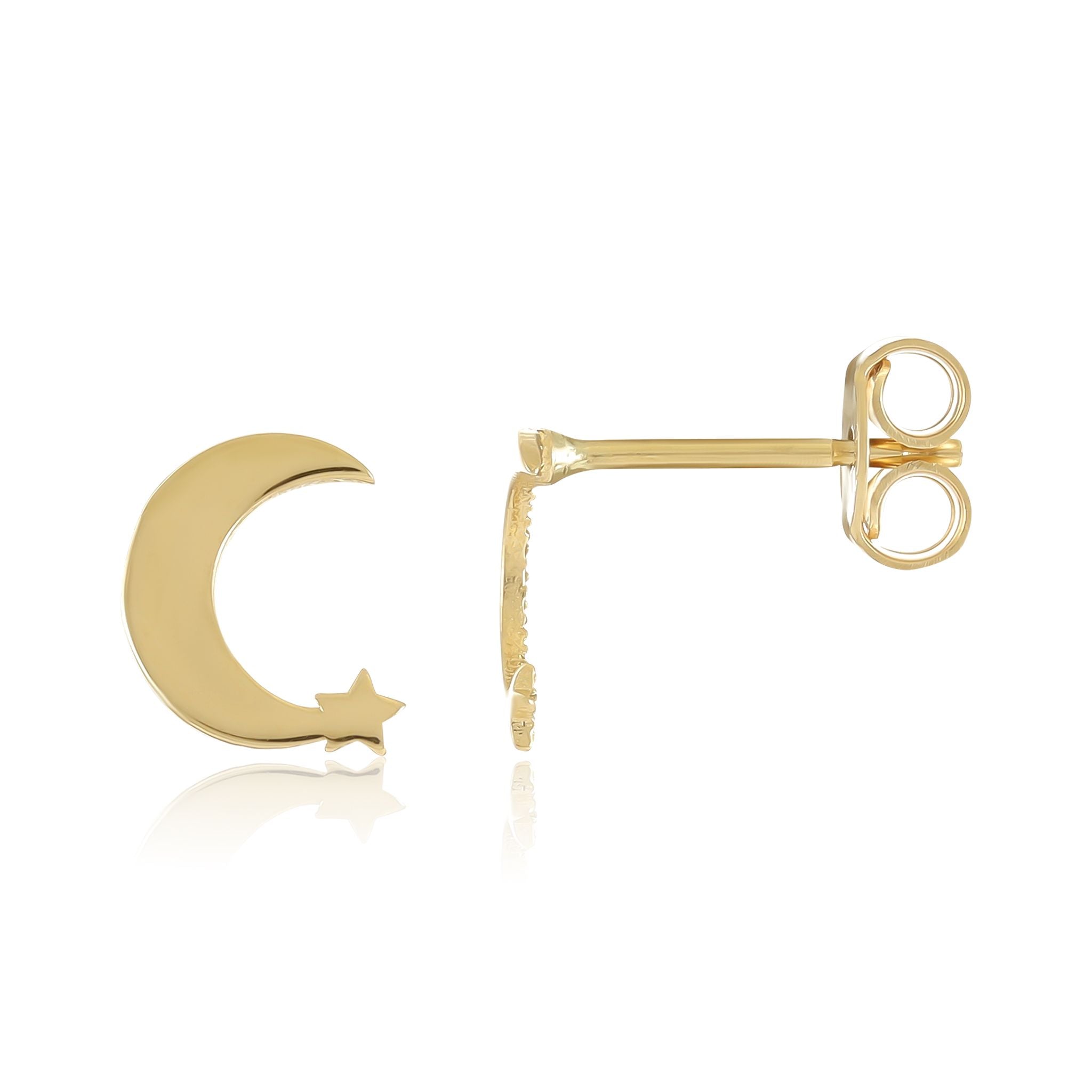 9ct Yellow Gold Moon Earings