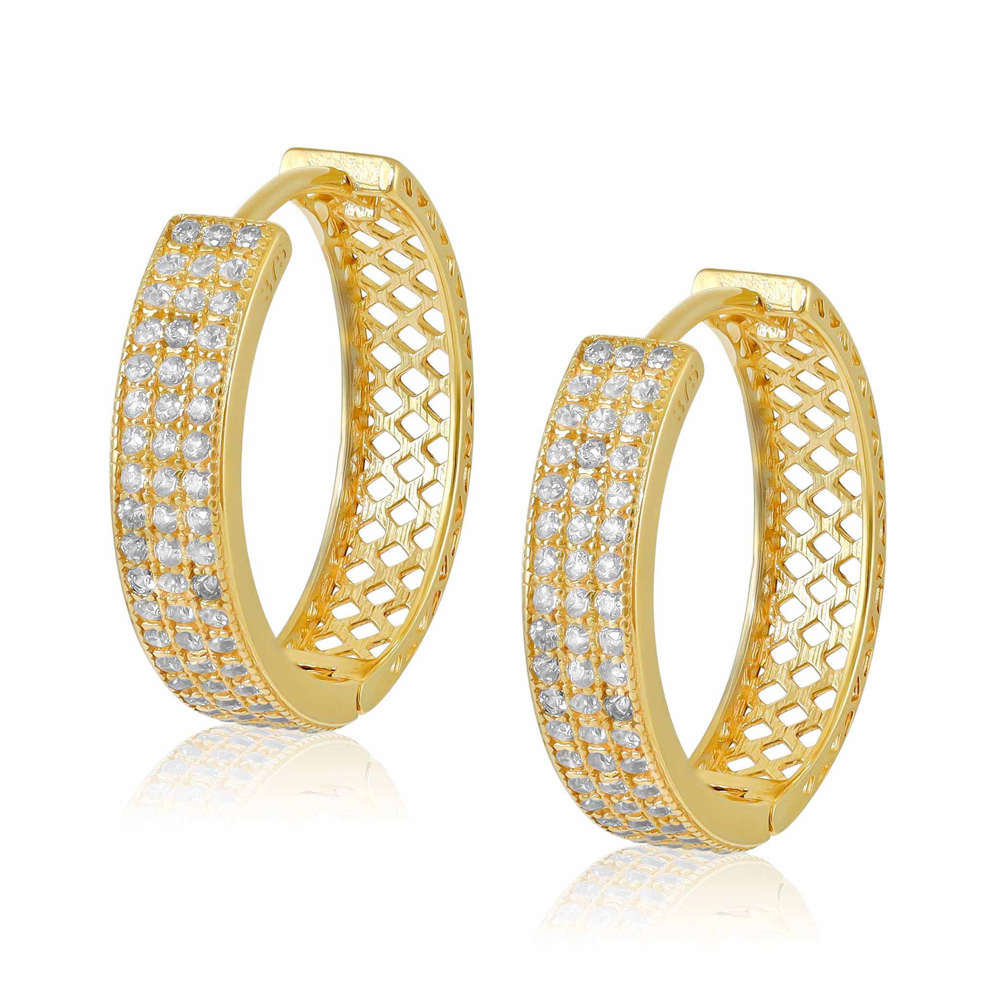 9ct Yellow Gold Cubic Zirconia Huggies