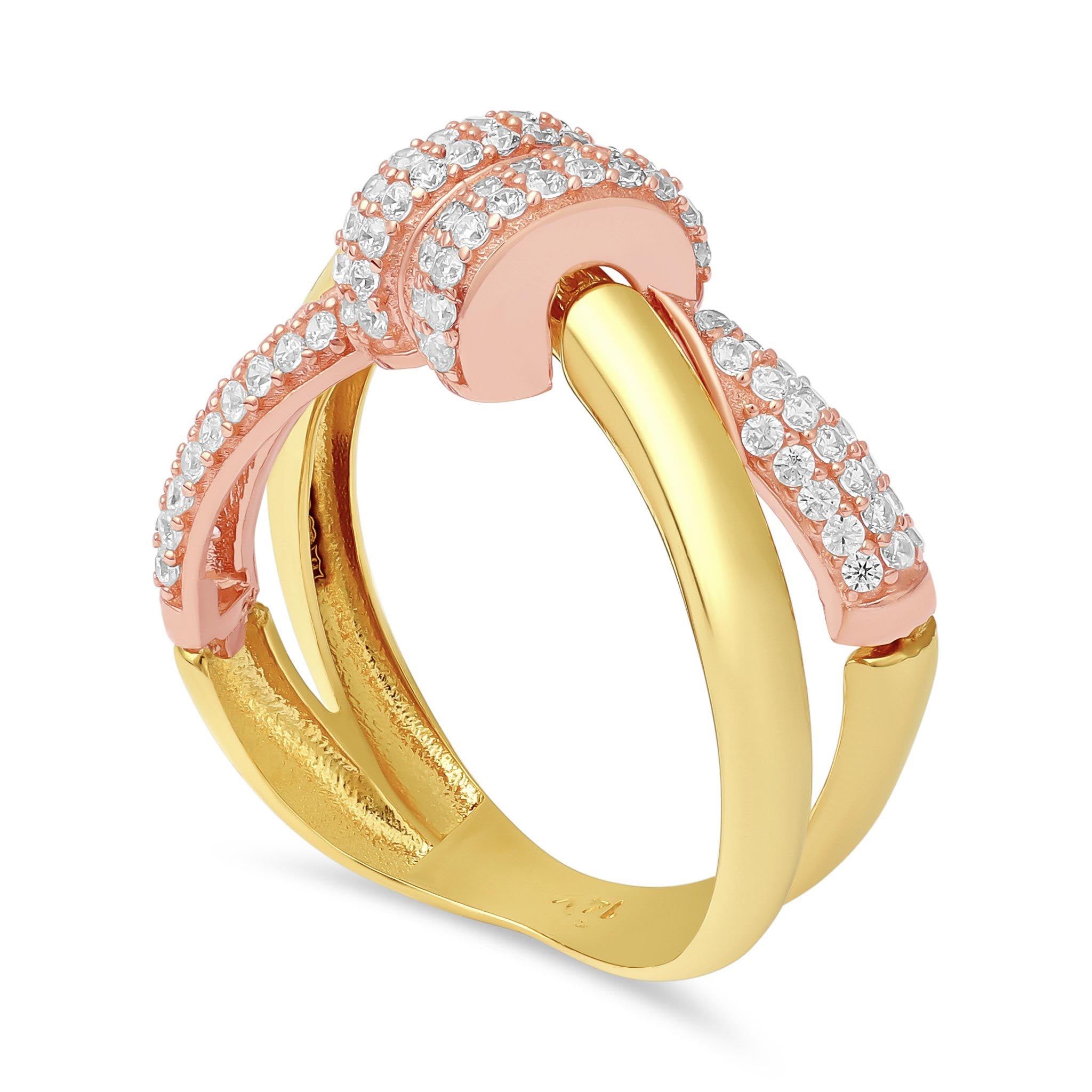 14ct Two Tone Gold Knot Detail Ring