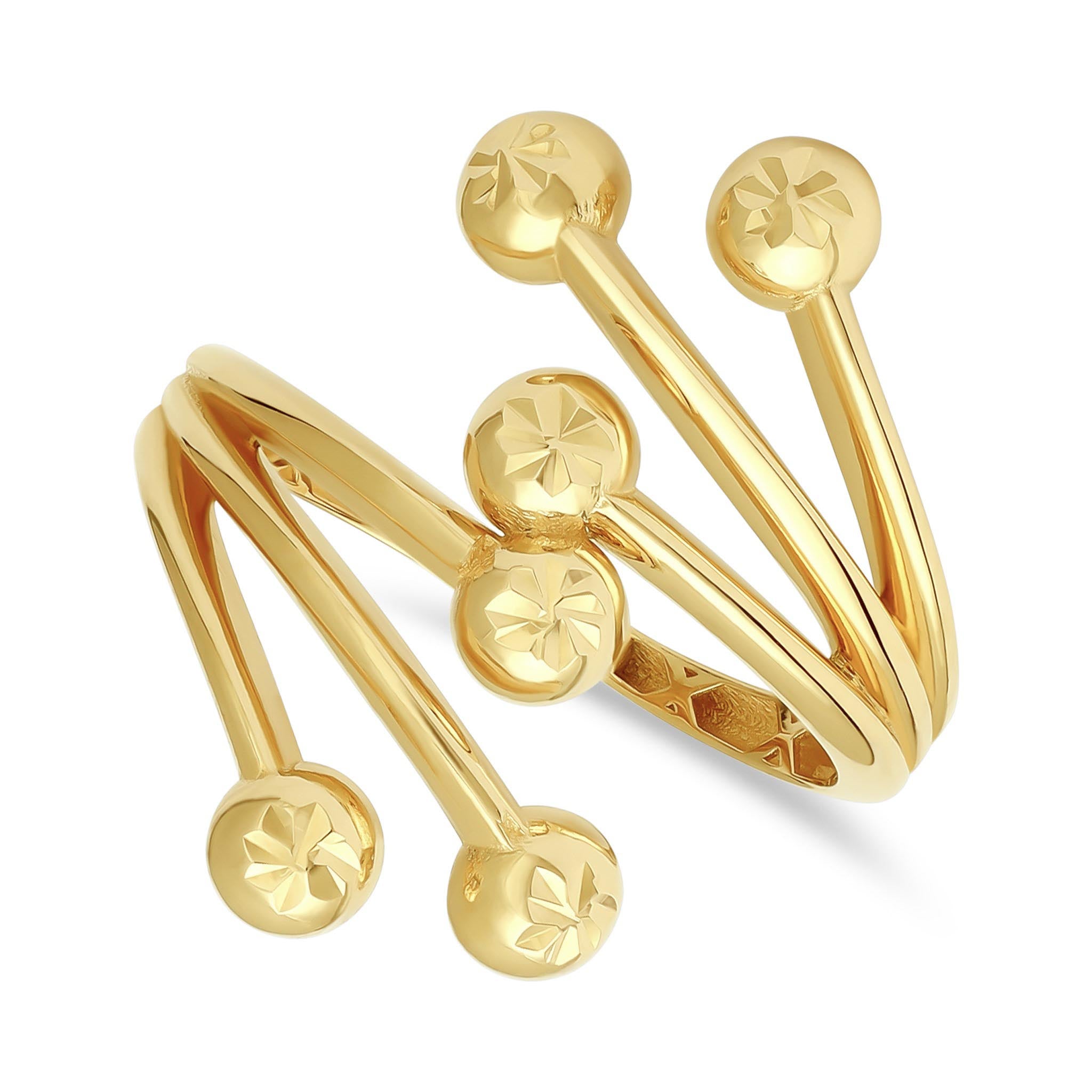 14ct Yellow Gold Unique Ball Design Ring