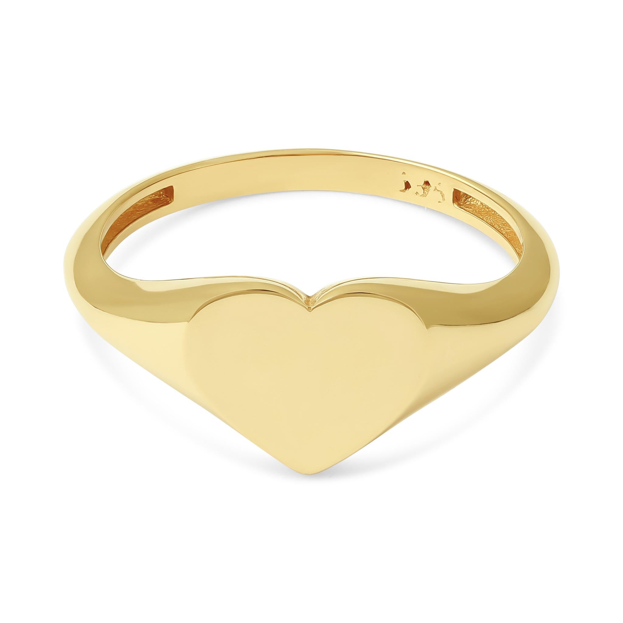 14ct Yellow Gold Heart Signet Ring