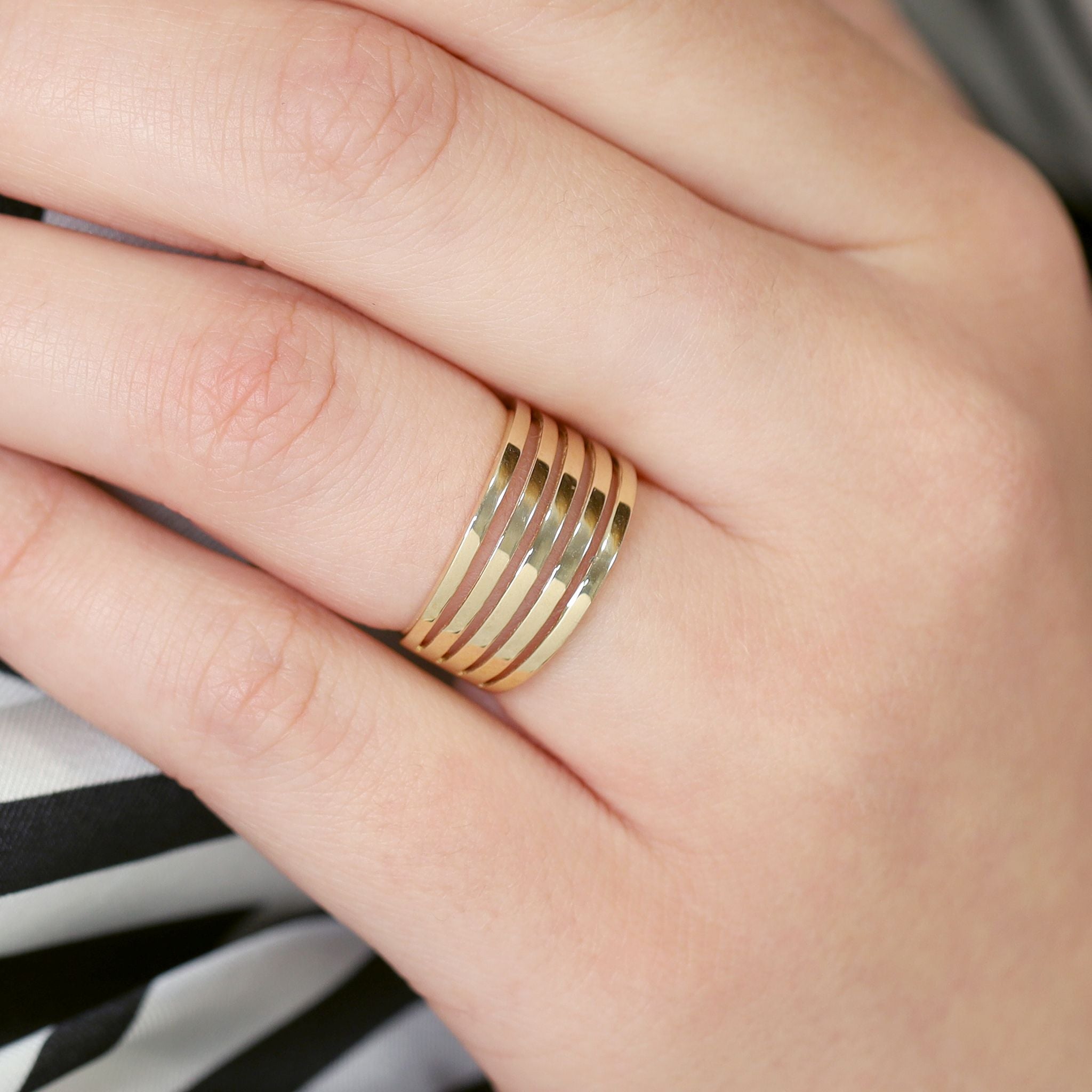 9ct Yellow Gold Multi Band Ring RN7002