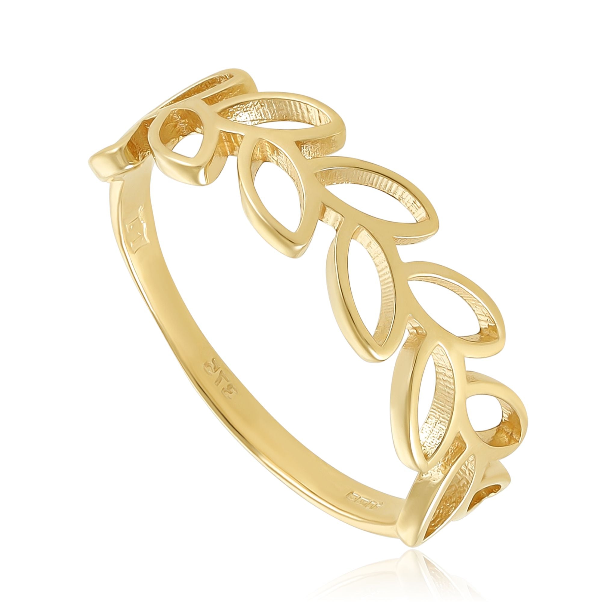 9ct Yellow Gold Leaf Design Ring