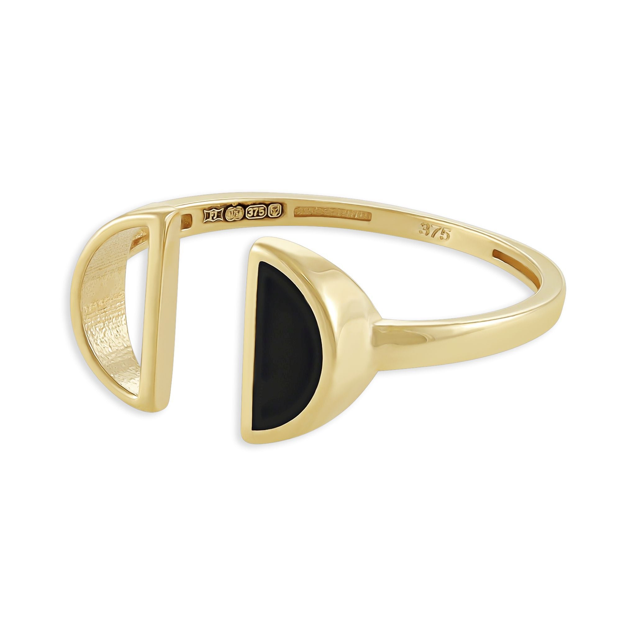 9ct Yellow Gold Semi Circle Ring