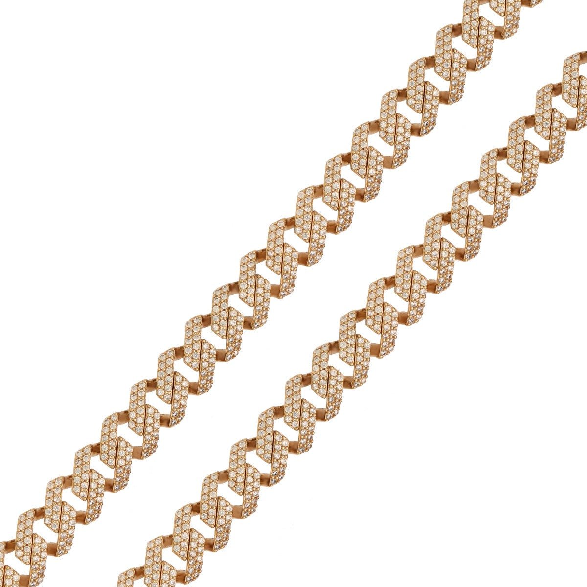 9ct Solid Yellow Gold Cubic Zirconia Curb Chain