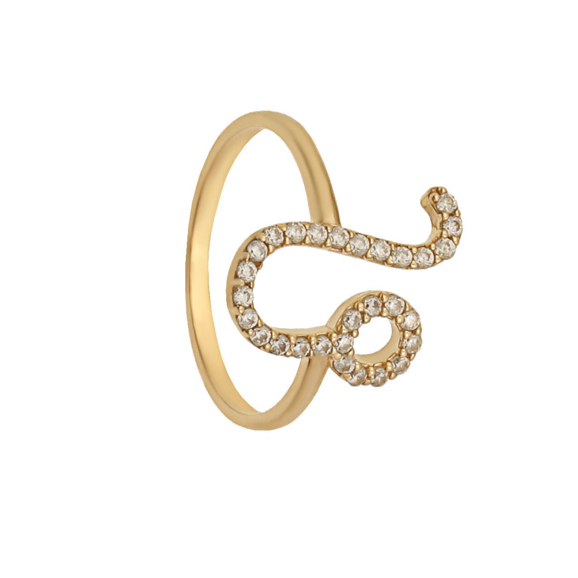 9ct Solid Yellow Gold Leo Zodiac Cubic Zirconia Ring HPR0058