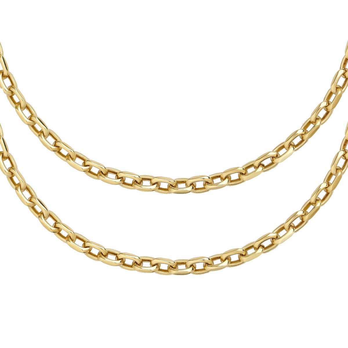 9ct Solid Yellow Gold Oval Belcher Chain 4.5mm 22001 N - C