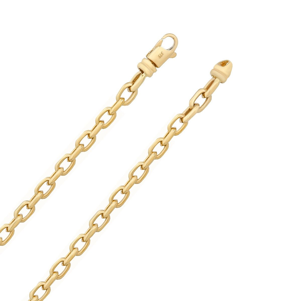 9ct Solid Yellow Gold Oval Belcher Chain 4.5mm 22001 N - C