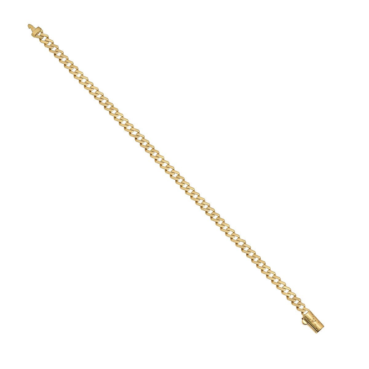 9ct Solid Yellow Gold Square Curb Bracelet 5mm 2017011 6041000 b