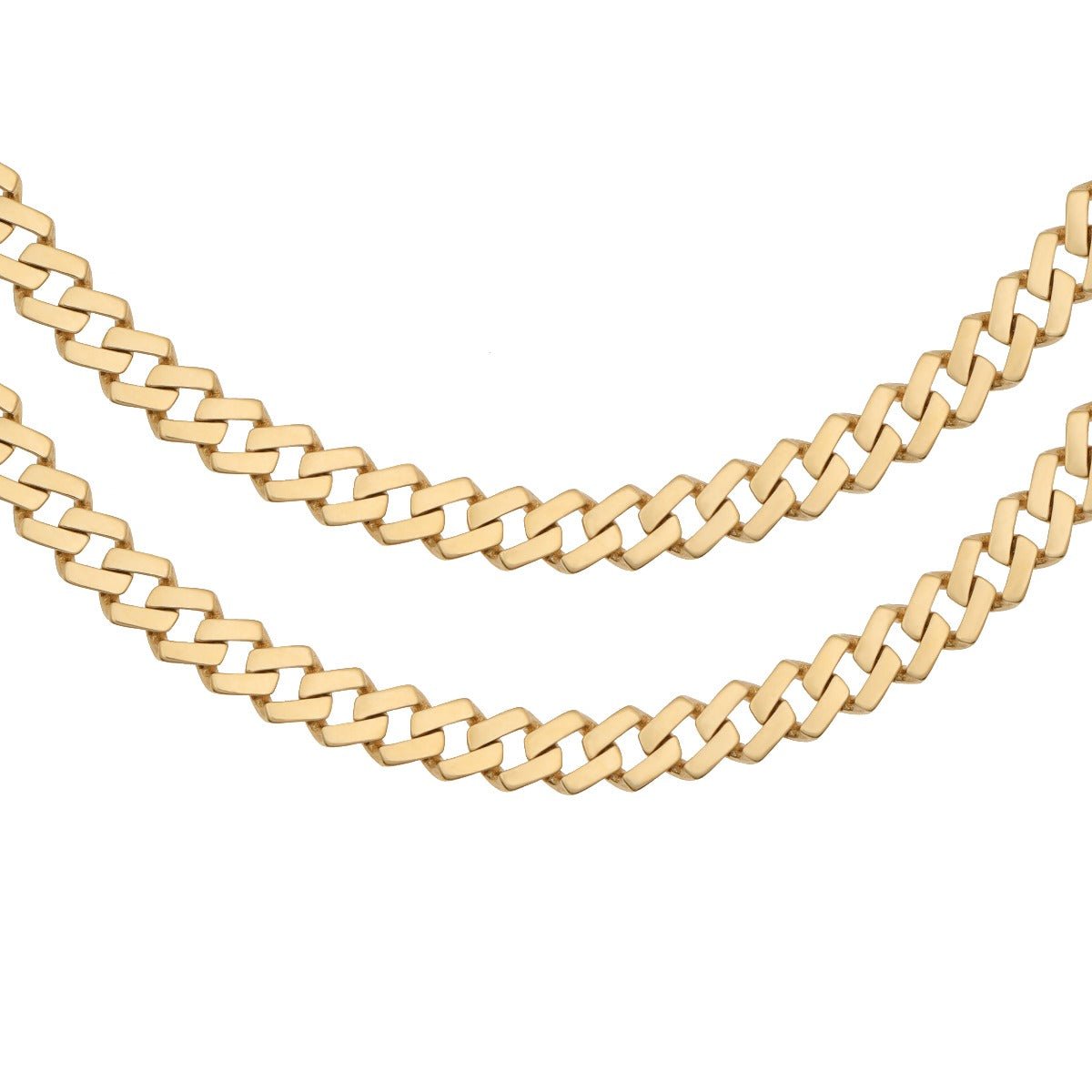 9ct Yellow Gold Square Curb Chain Bracelet