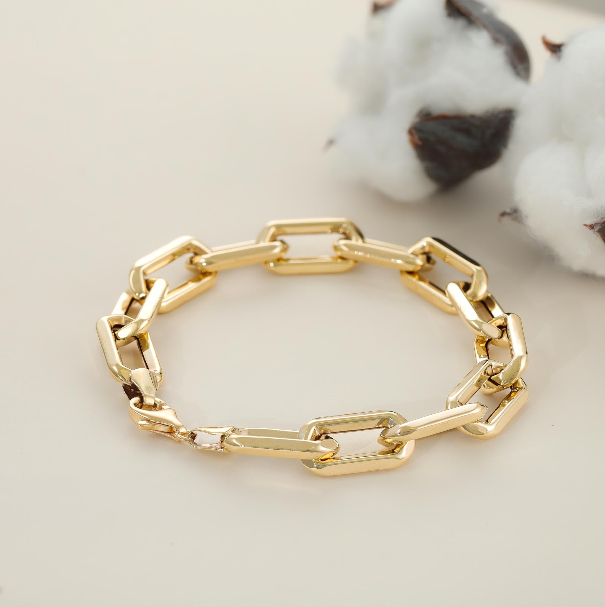 9ct Yellow Gold Thick Chain Bracelet