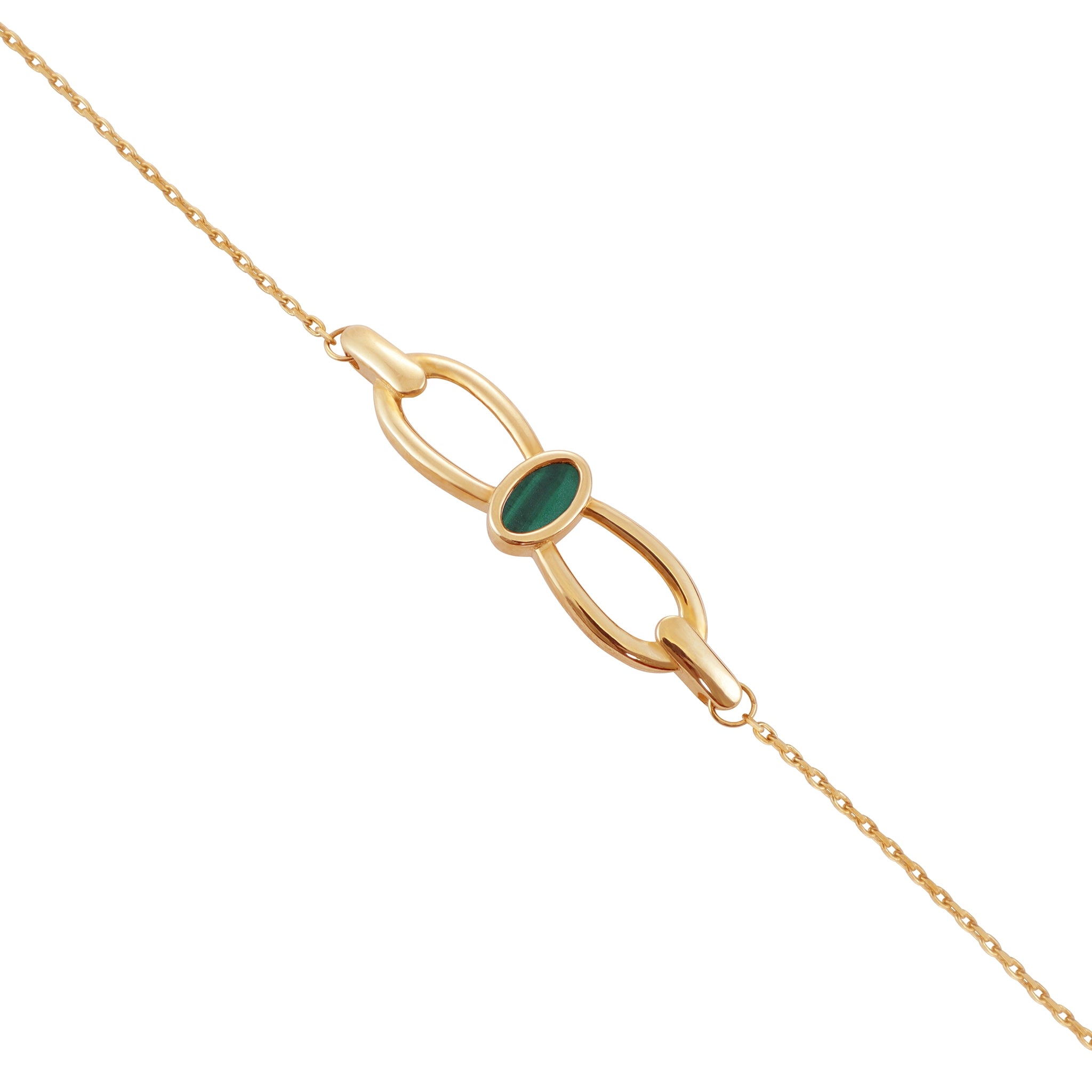 9ct Yellow Gold Green Enamel Bracelet