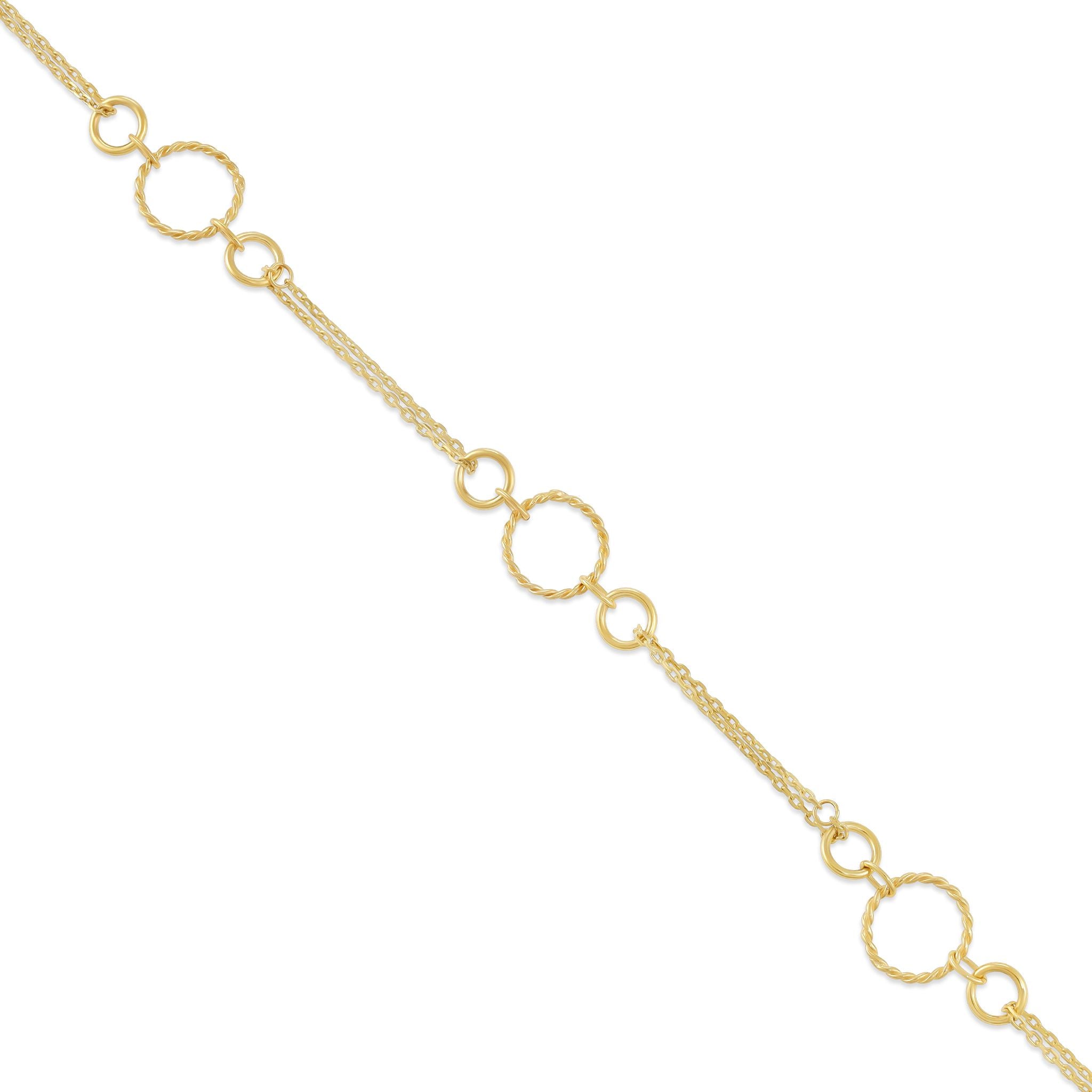 9ct Yellow Gold Loop Double Chain Bracelet