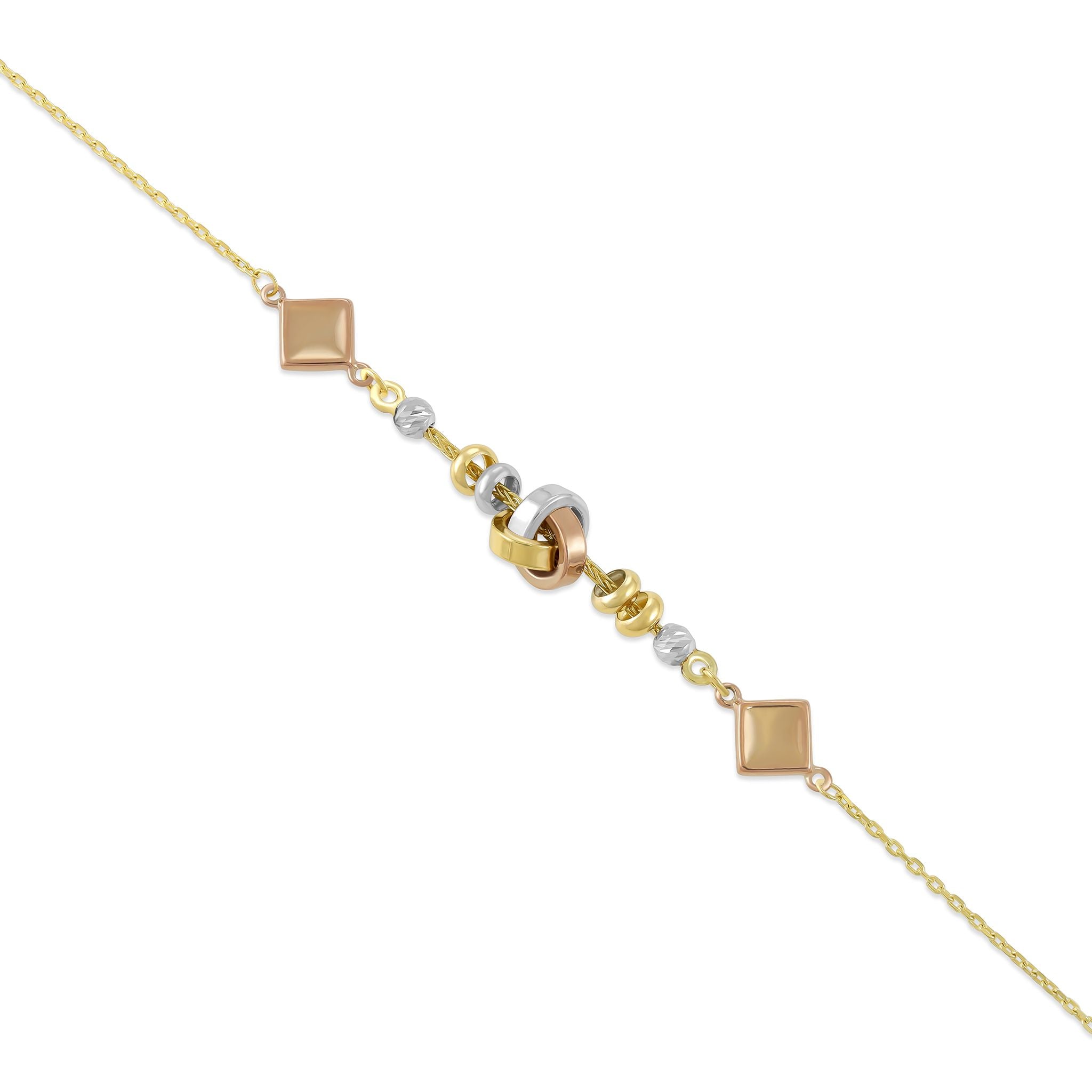 9ct Yellow Gold Mixed Colour Unique Bracelet