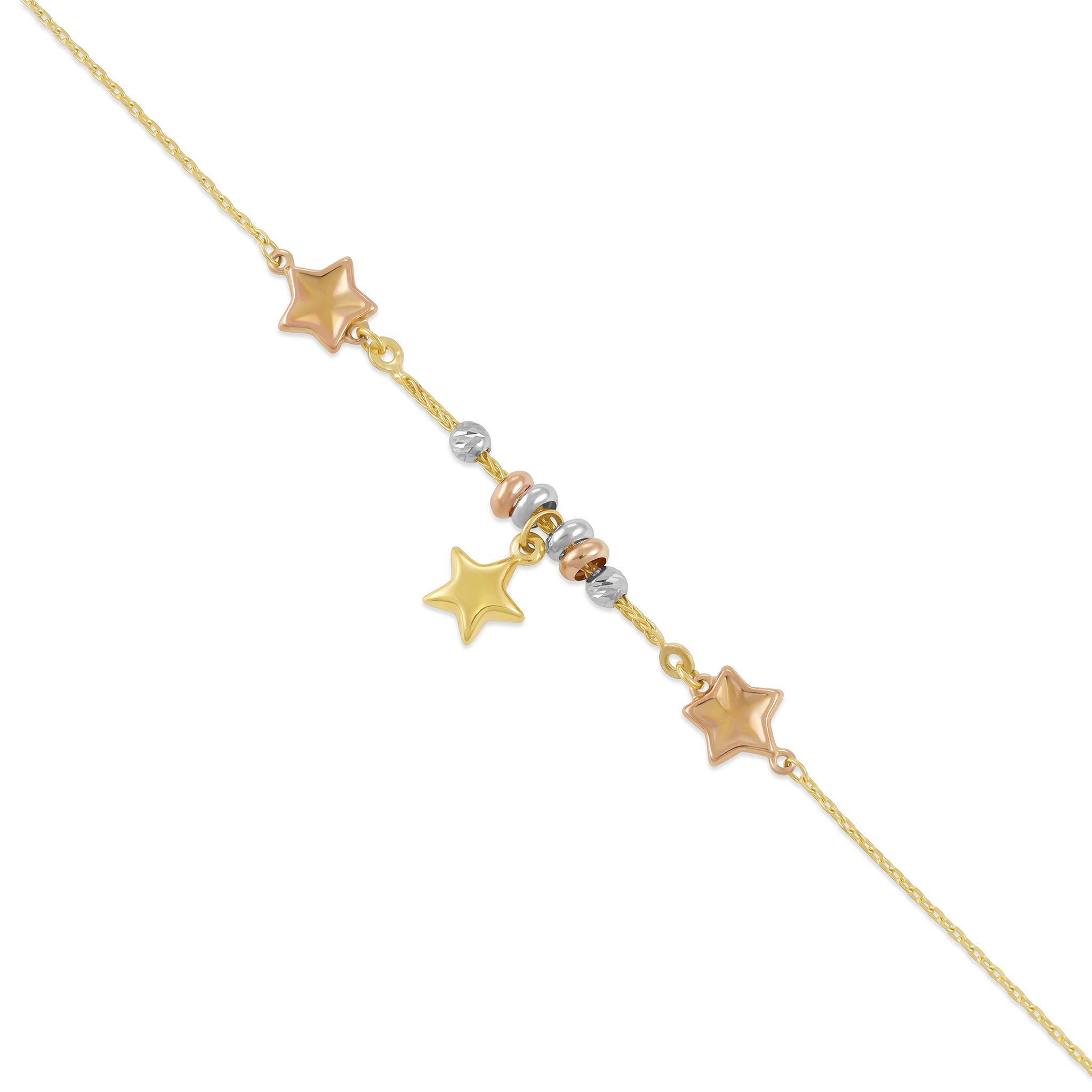 9ct Yellow Gold Star Design Bracelet