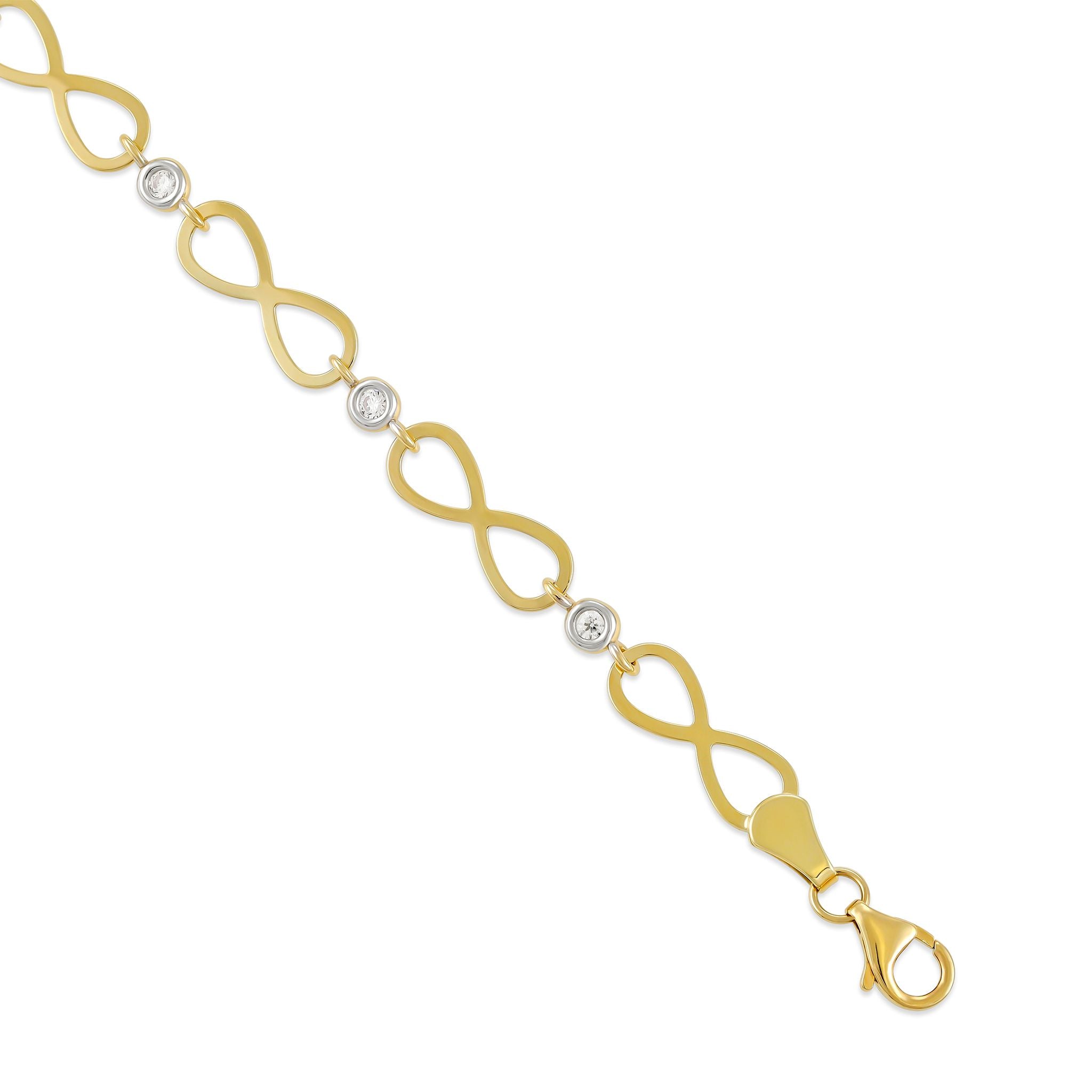 9ct Yellow Gold Infinity Cut Bracelet