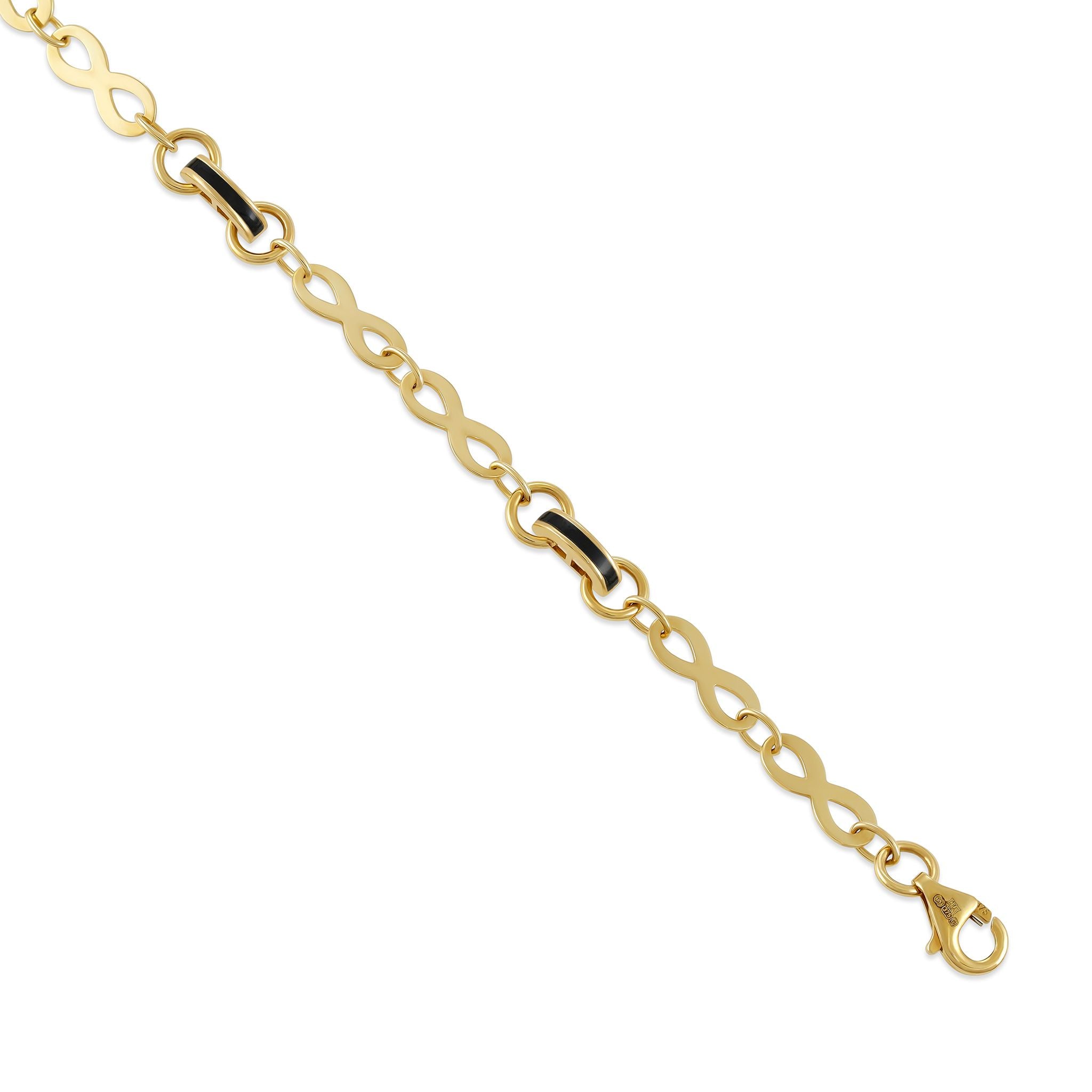 9ct Yellow Gold Infinity Sign Bracelet