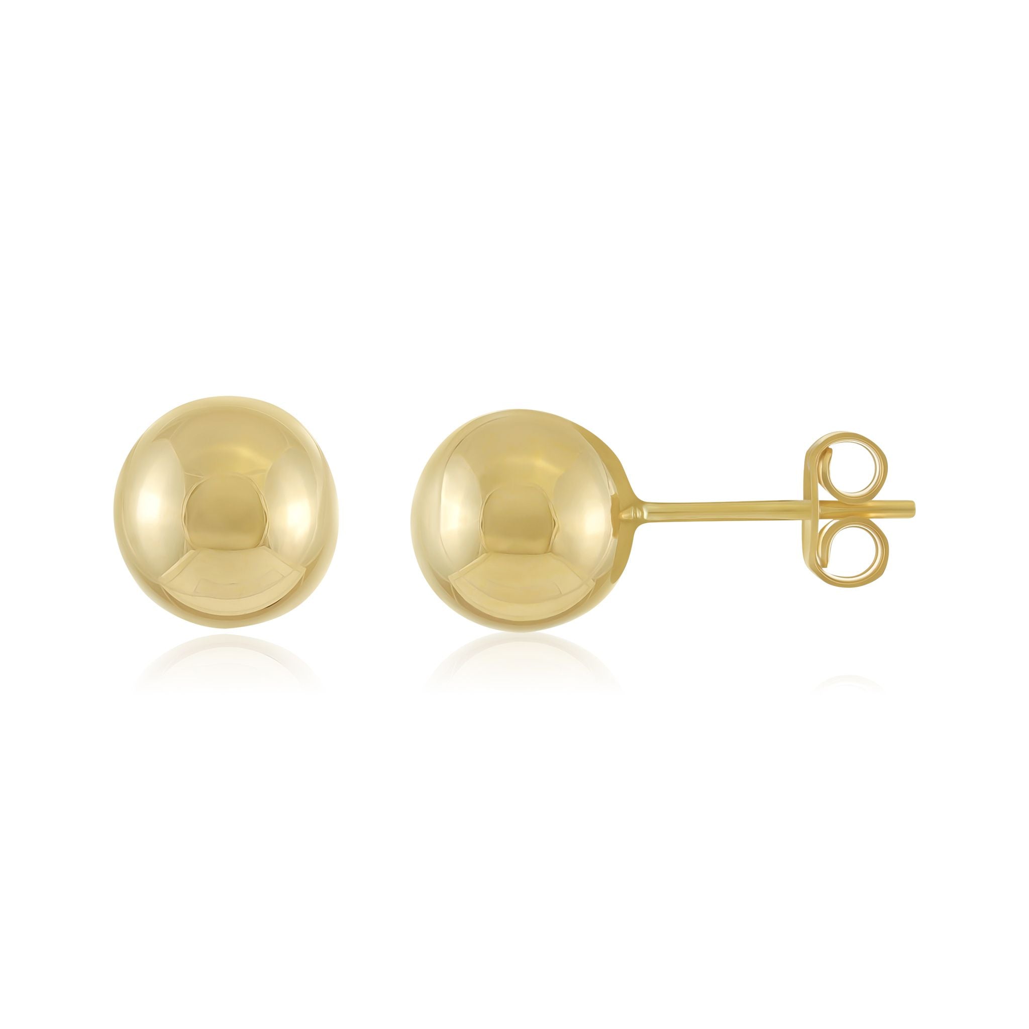 9ct Yellow Gold Ball Stud Earrings - 9mm