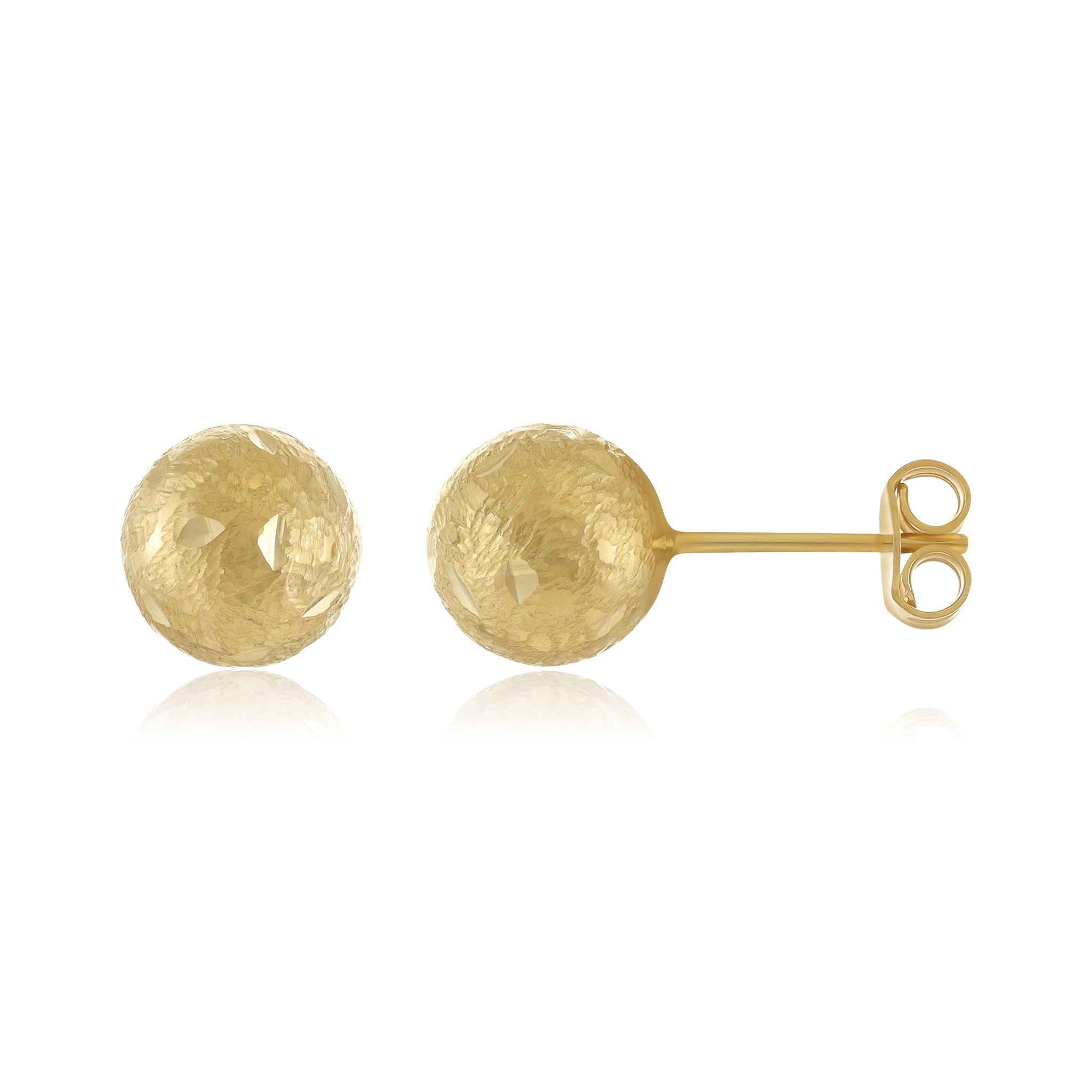 9ct Yellow Gold Ball Stud Earrings - 9mm