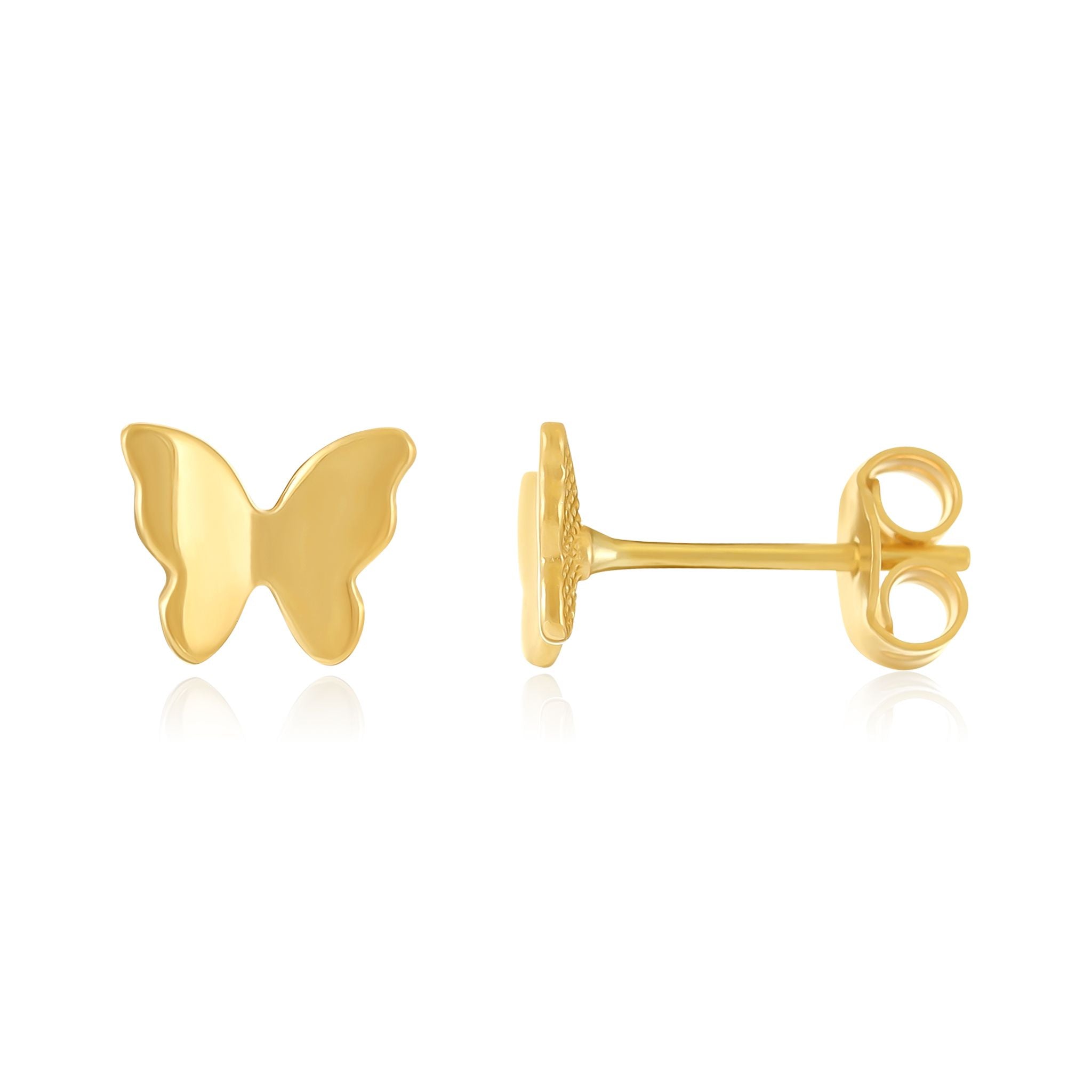 9ct Yellow Gold Butterfly Design Stud Earrings