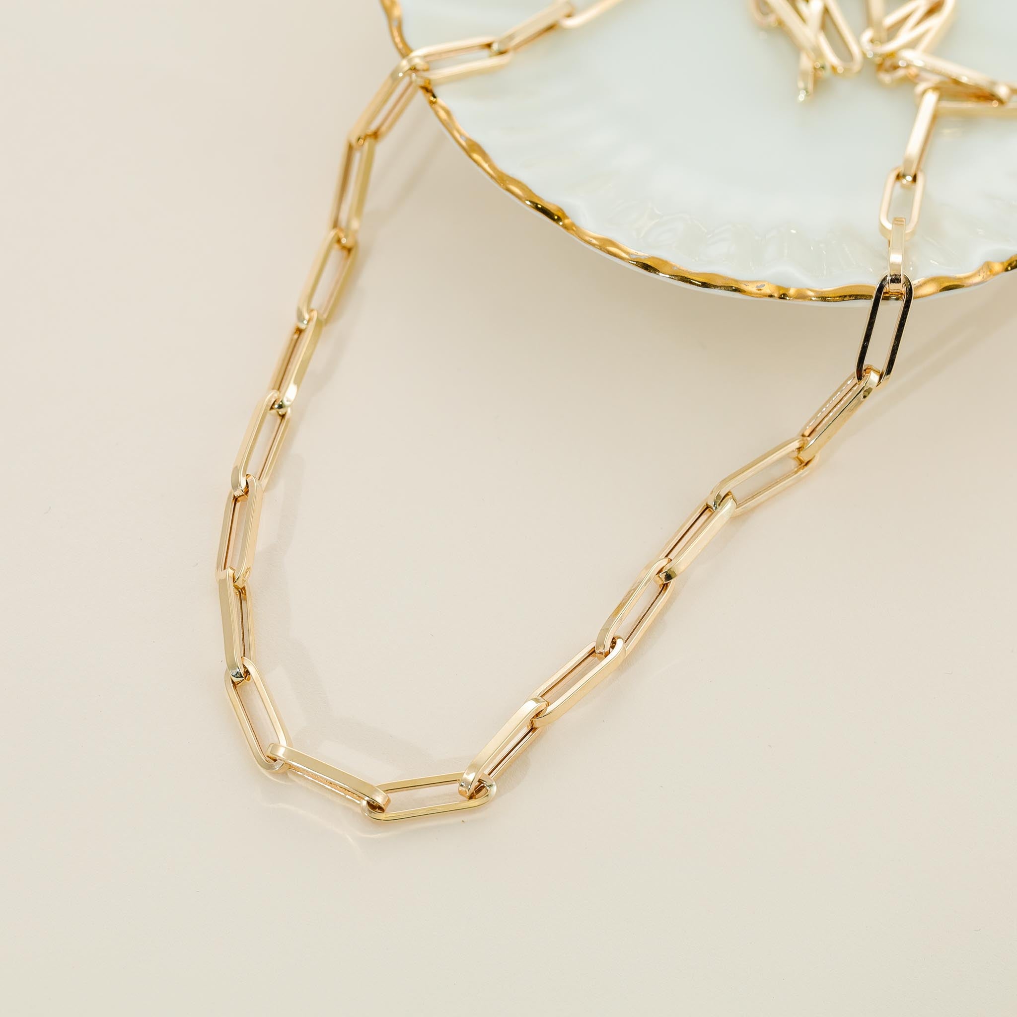9ct Yellow Gold PaperClip Chain Necklace