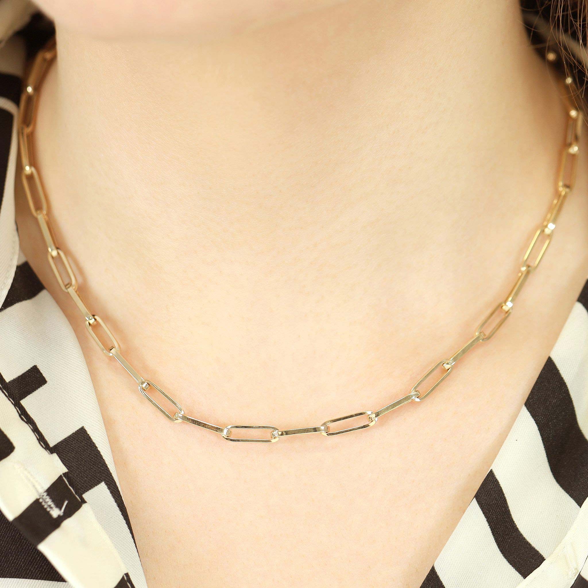 9ct Yellow Gold PaperClip Chain Necklace