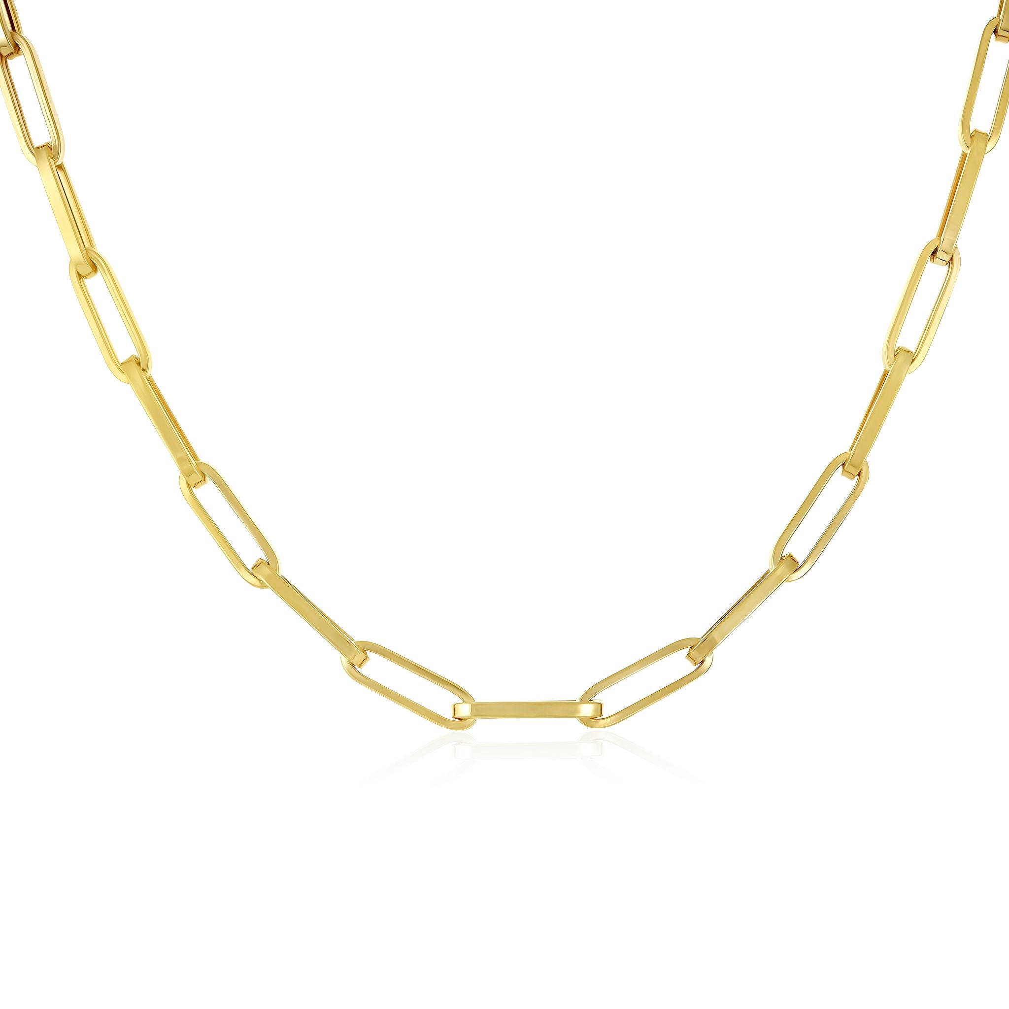 9ct Yellow Gold PaperClip Chain Necklace