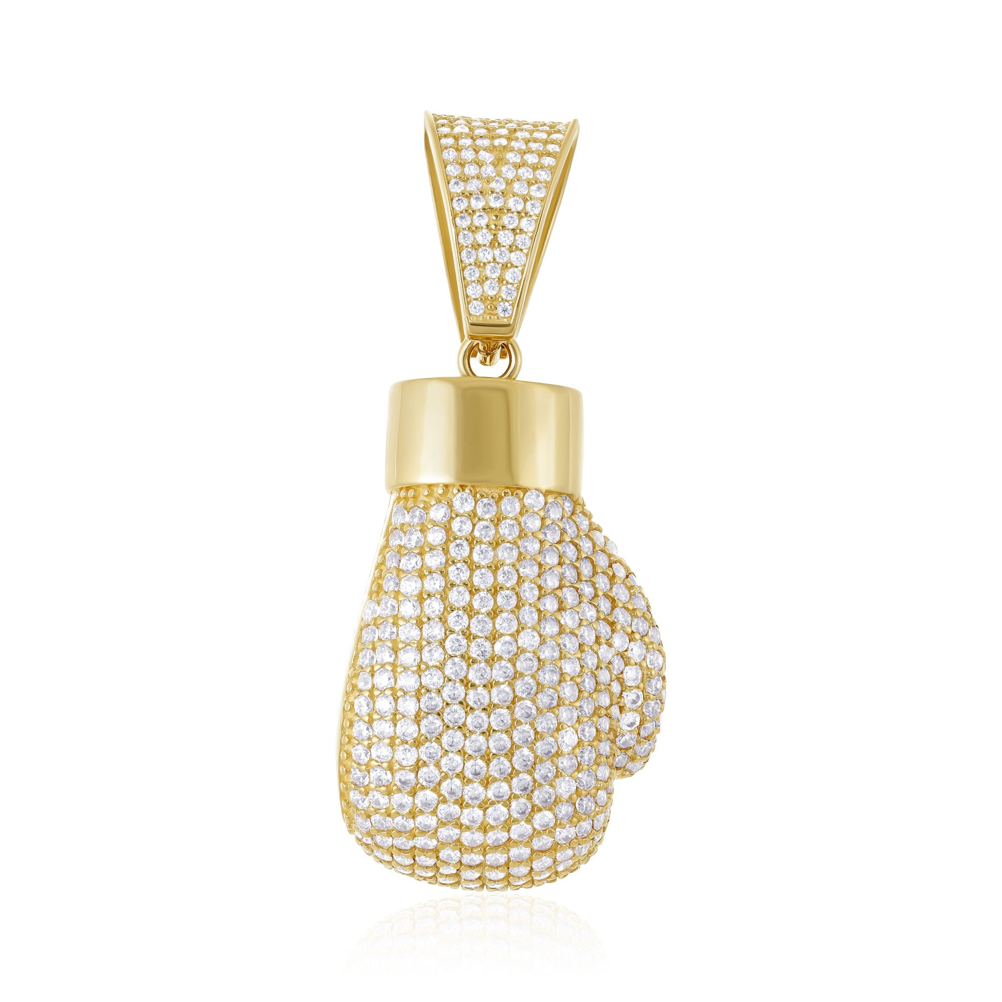 9ct Gold Boxing glove with big diamonds of cubic zirconia