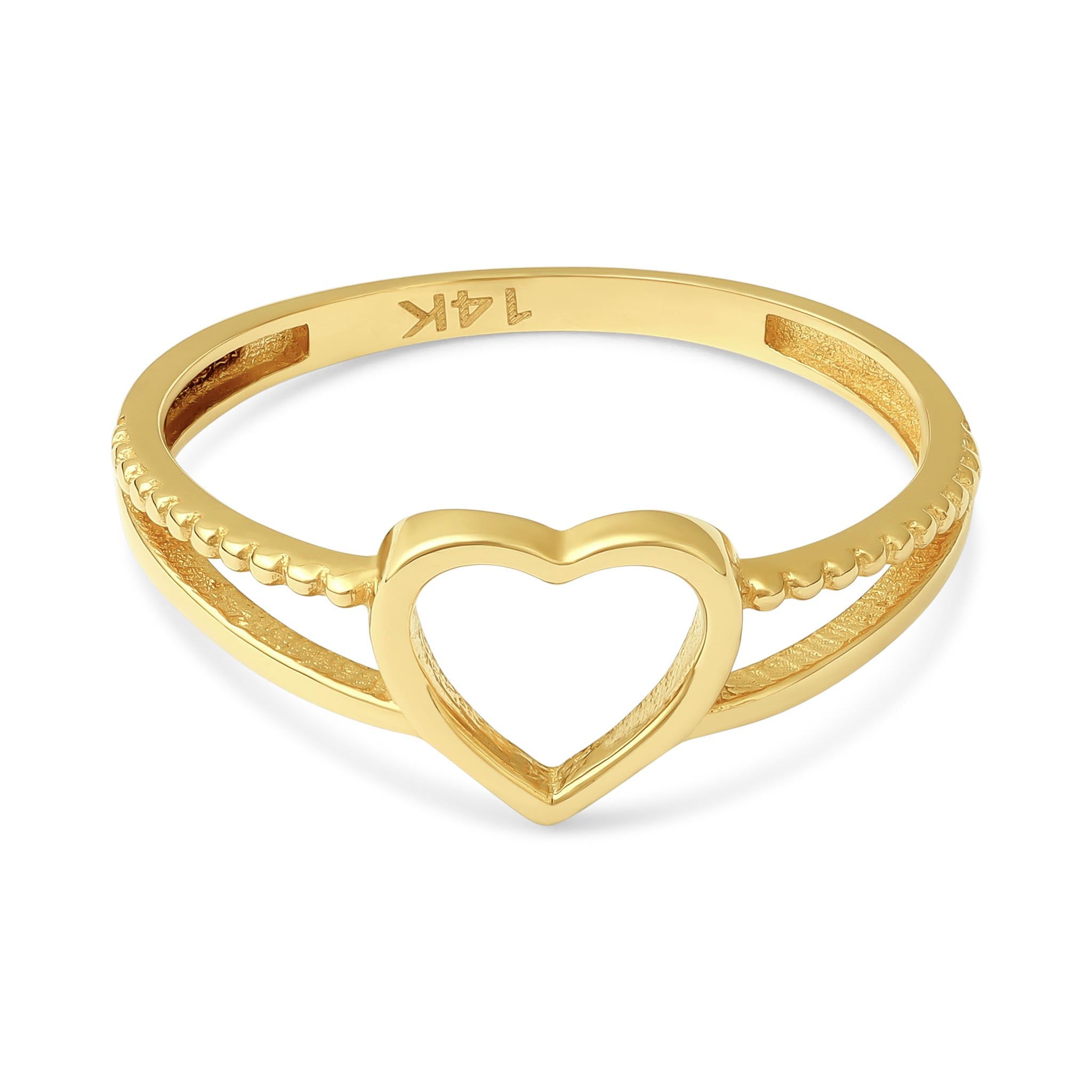 14ct Yellow Gold Heart Detail Ring