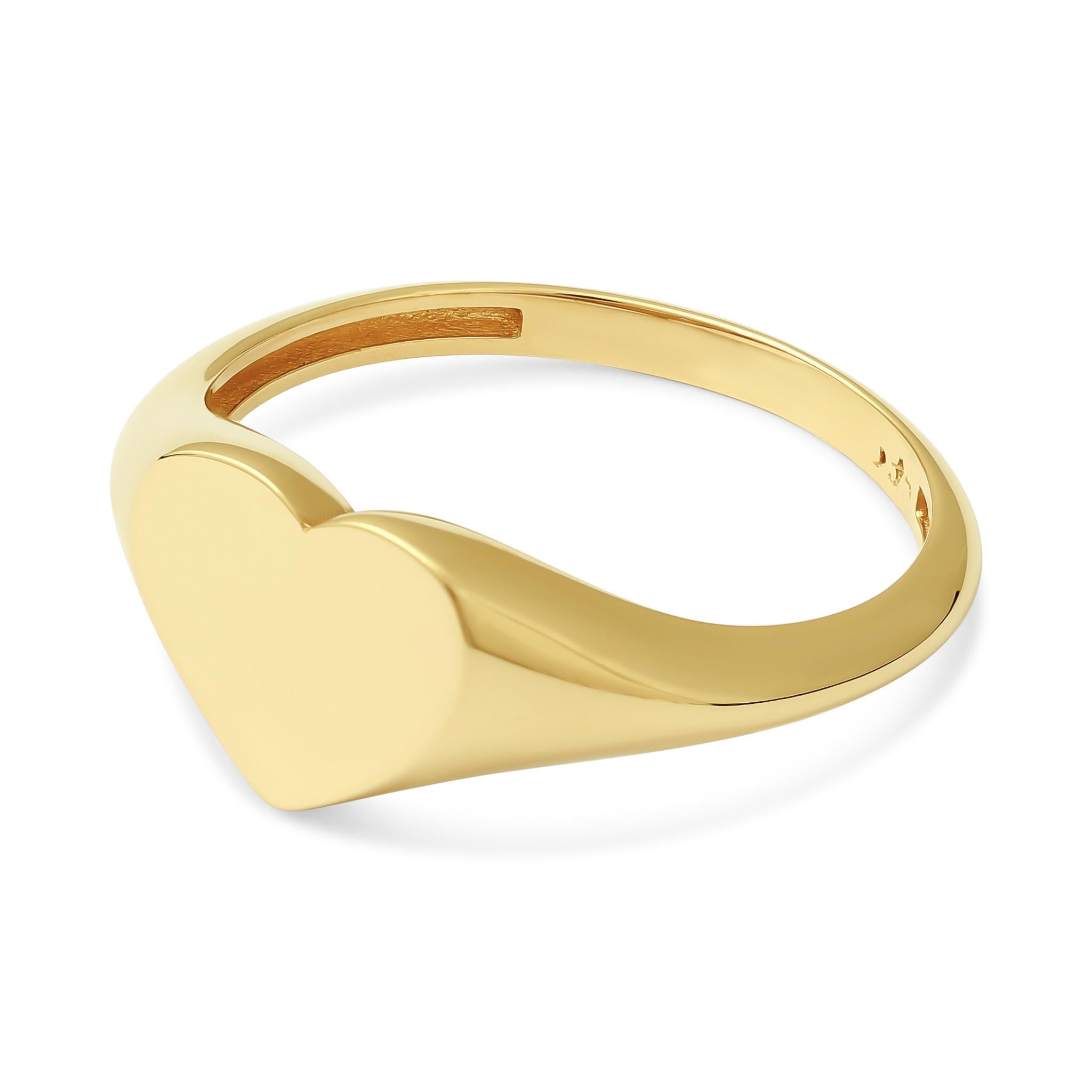 14ct Yellow Gold Heart Signet Ring